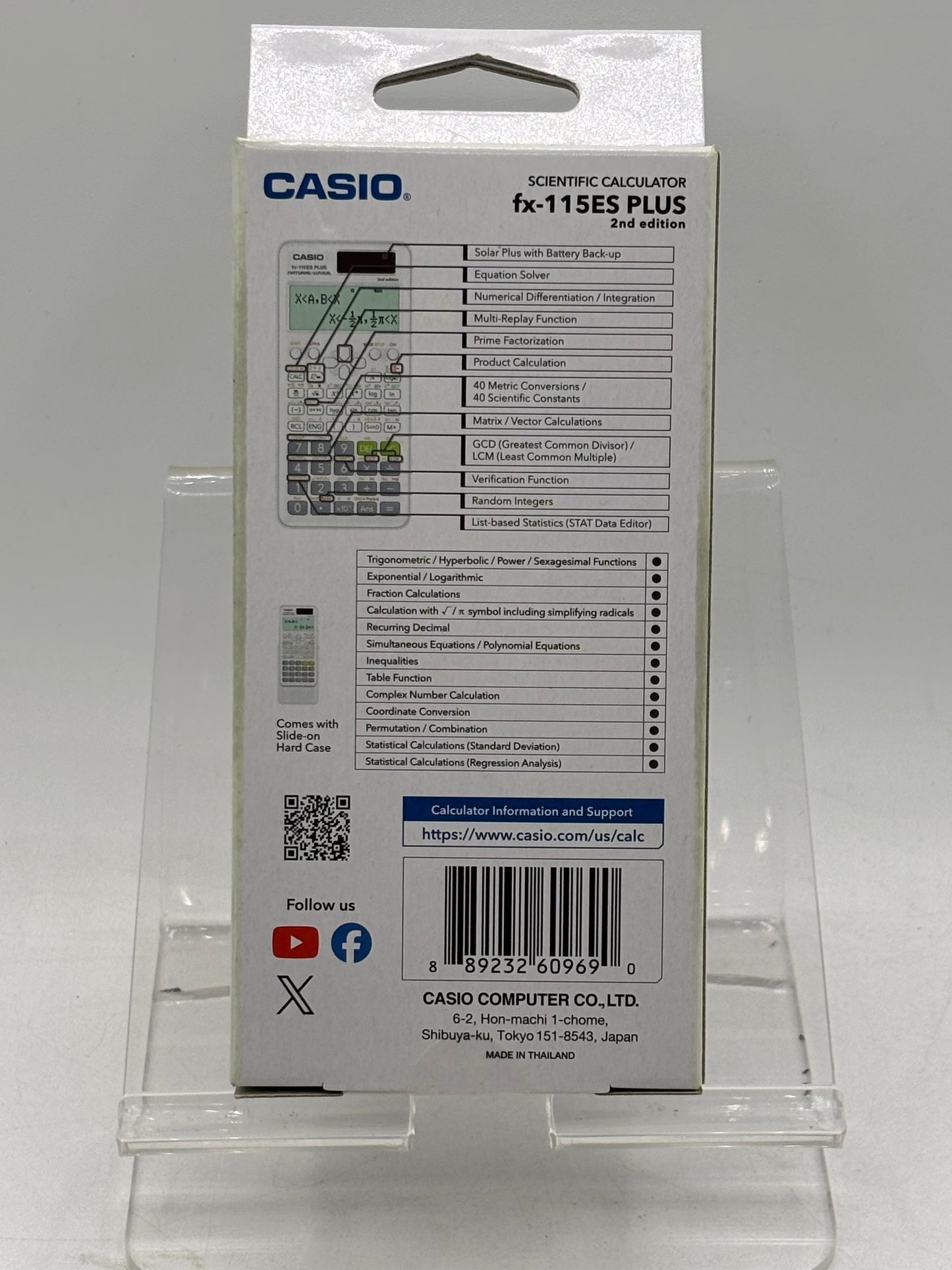 CASIO FX-115ES PLUS 2nd Edition Advanced Scientific Calculator, White (FREE SHIPPING)