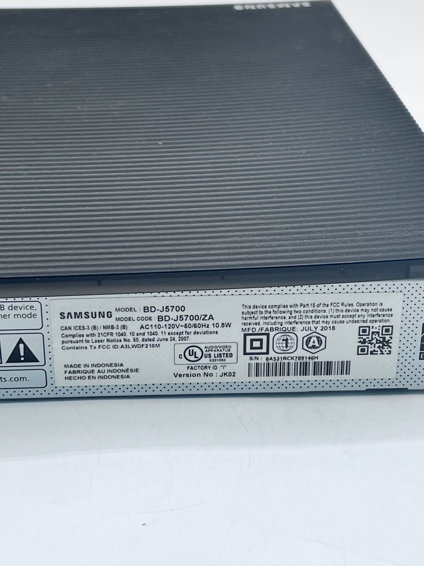 Samsung BD-J5700 DVD Player - Black