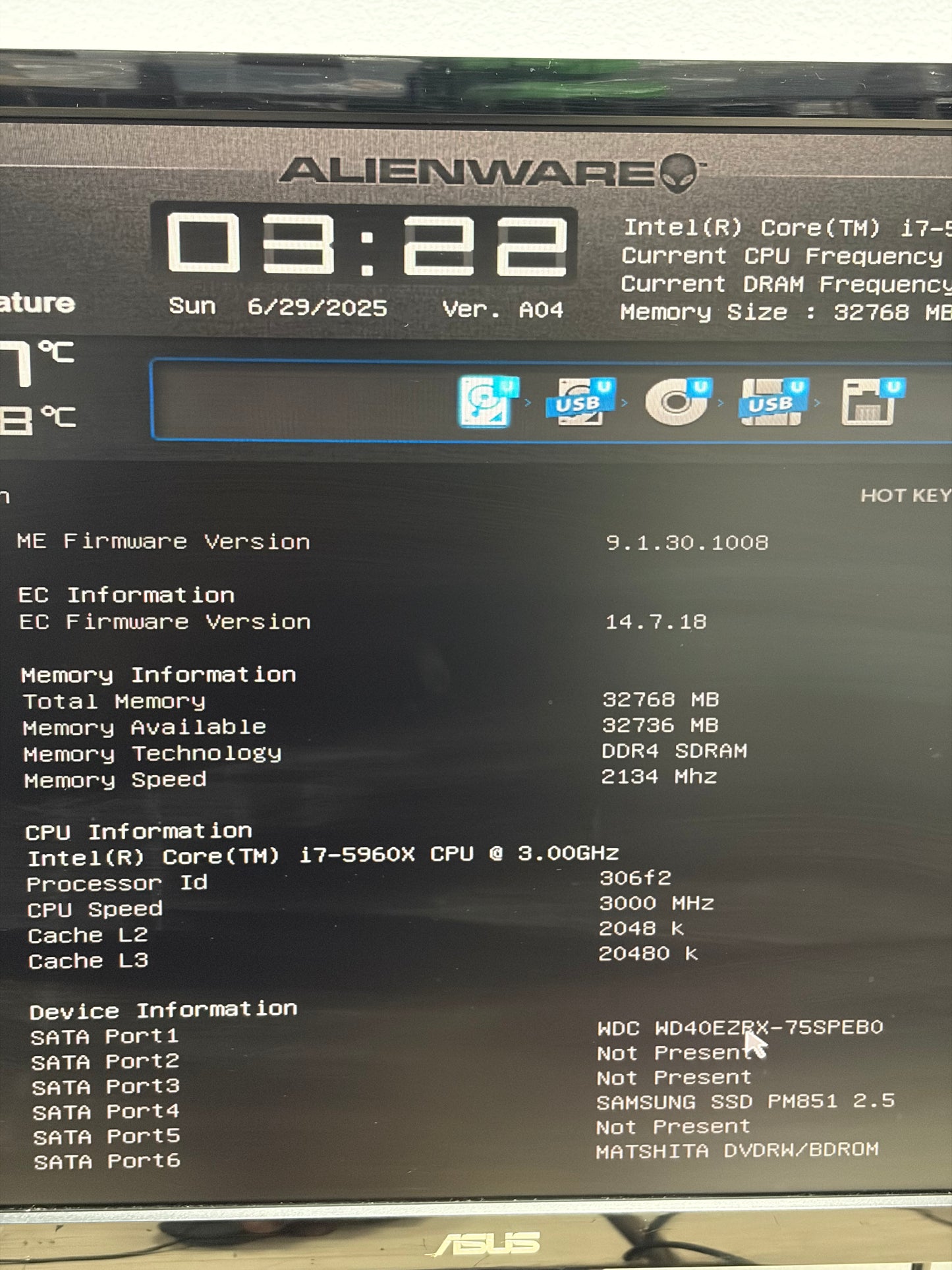 Alienware Area 51 R2 (D03X) i7-5960X 32GB RAM 51GB SSD + 4TB HDD GTX 1080 Ti