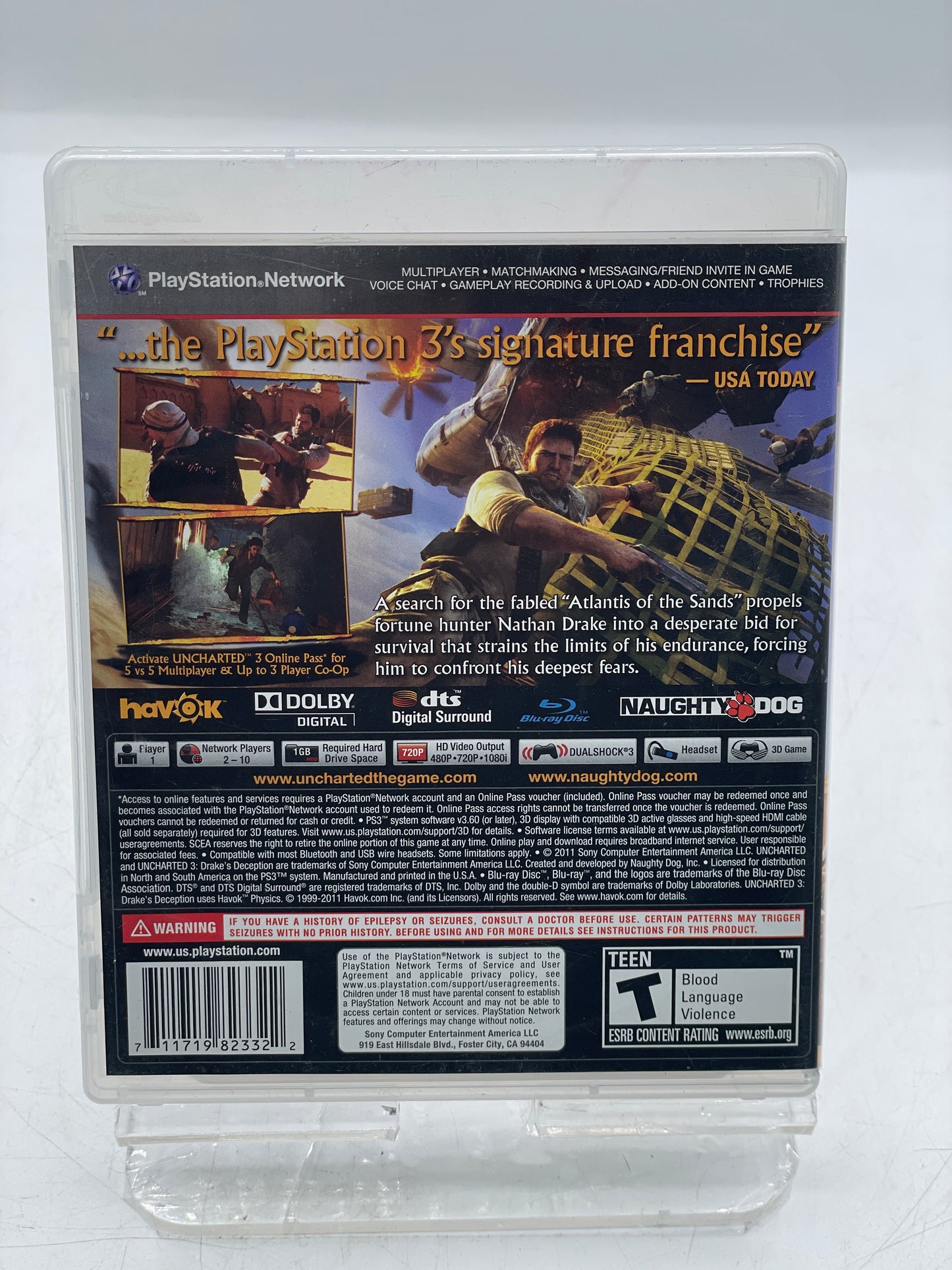 Uncharted 3: Drake's Deception - Sony PlayStation 3 PS3 Video Game
