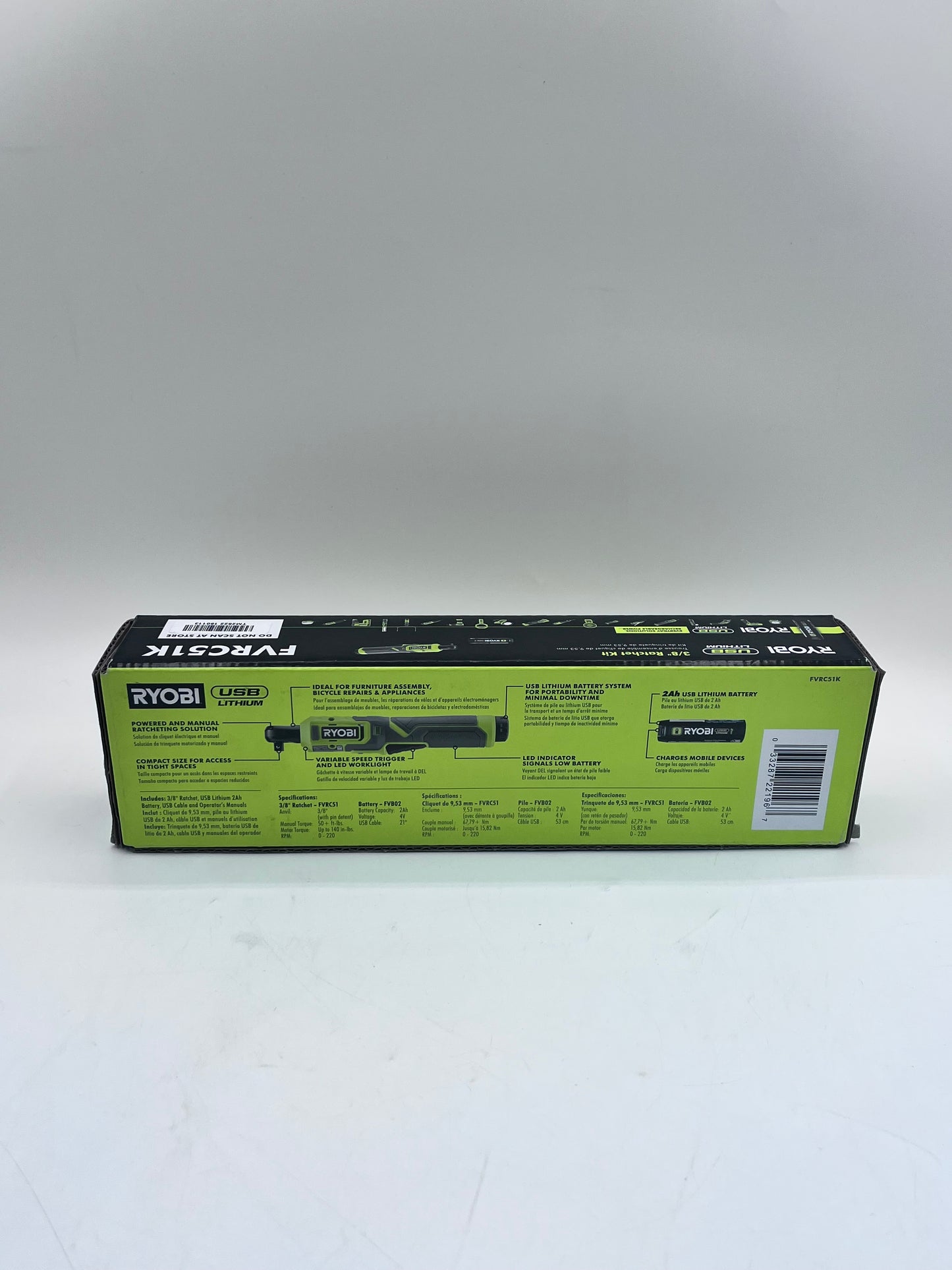 Ryobi 3.8 Ratchet Kit Power Tool - Green