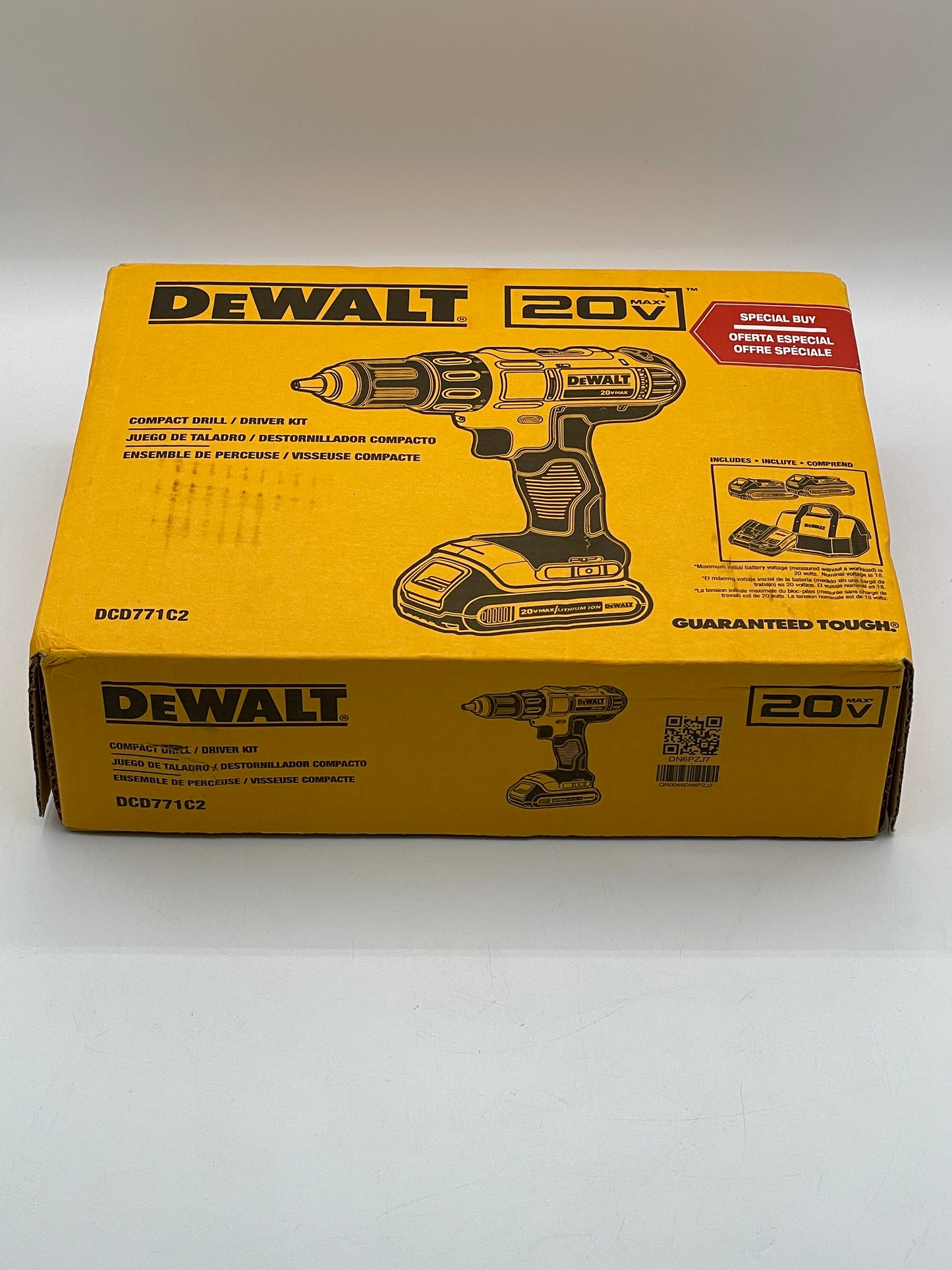DeWALT DCD771C2 20V MAX Lithium-Ion 1/2" Compact Drill/Driver Tool Kit