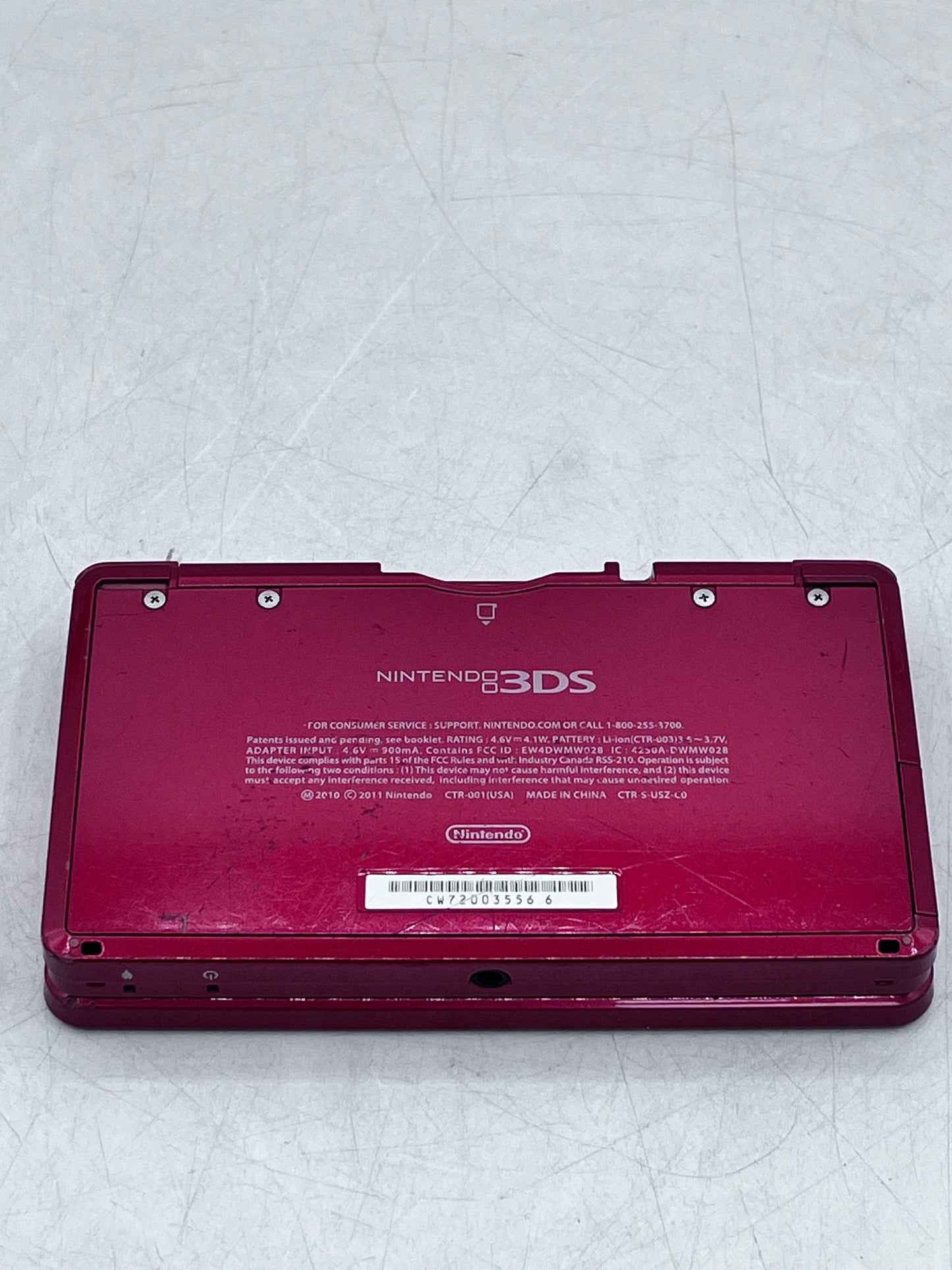 Nintendo 3DS (CTR-001) Red Handheld Gaming Console - Broken - Free Shipping