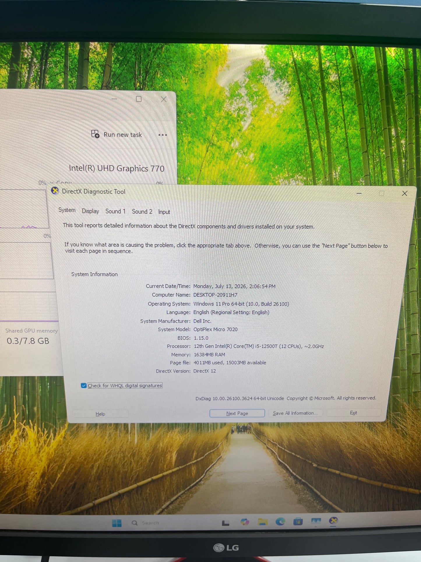 Dell OptiPlex Micro 7020 Desktop i5-12500T 16GB DDR5 512GB SSD Windows 11 Home - Black