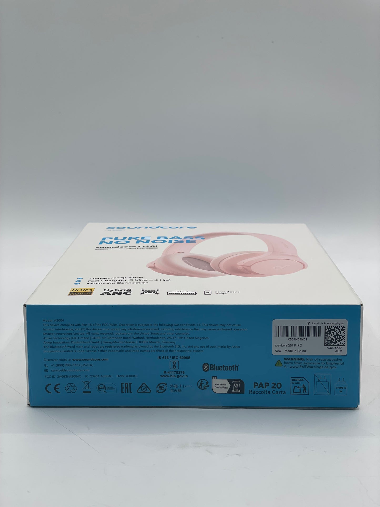 Soundcore by Anker Q20i Hybrid Active Noise Cancelling Headphones Pink