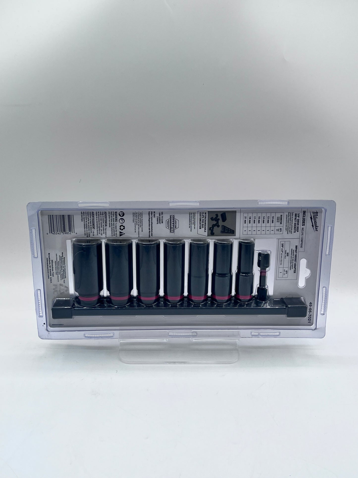 Milwaukee 49-66-7021 SHOCKWAVE 3/8 in. Metric Deep Socket Set 8-Piece
