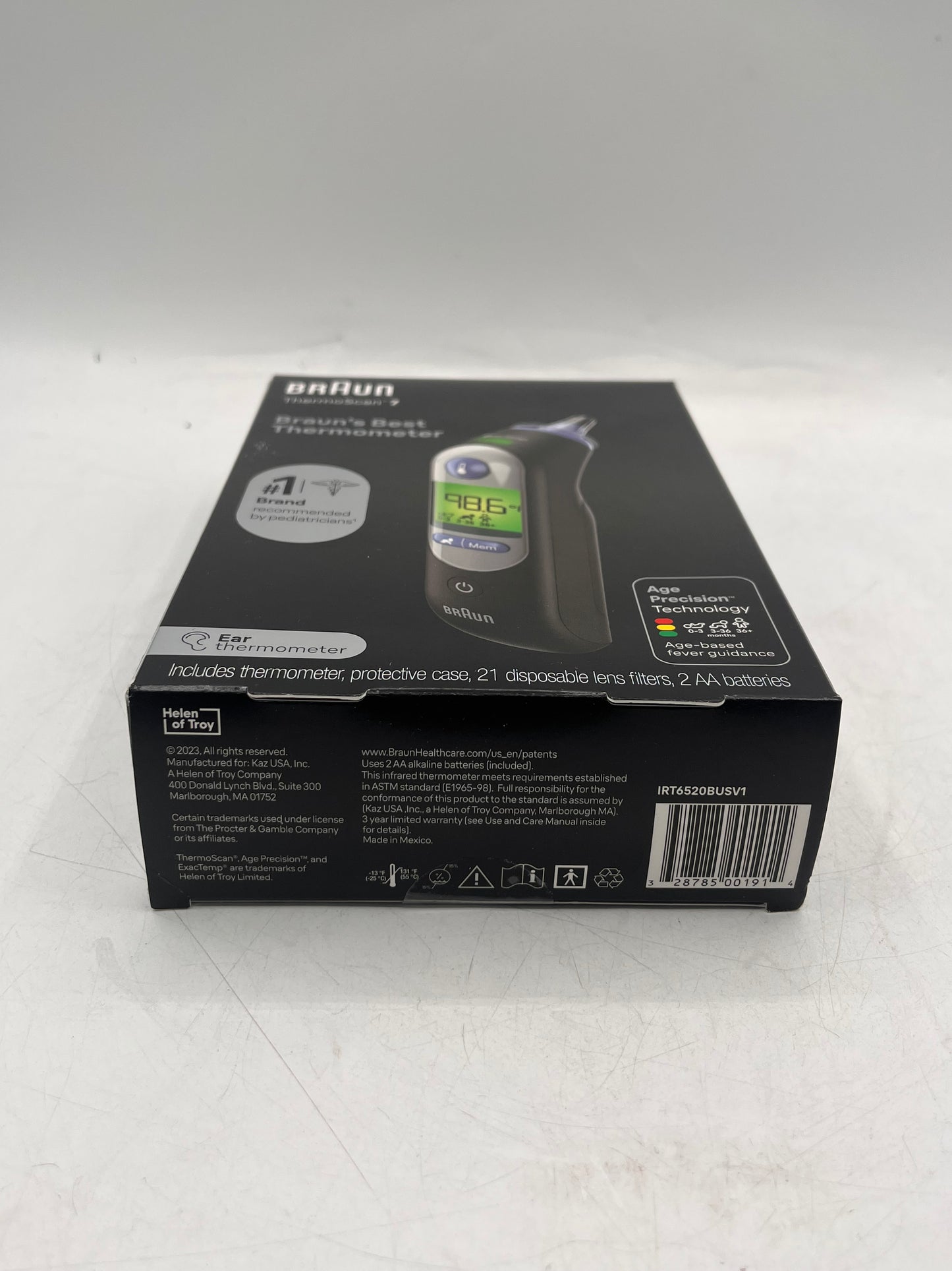 BRAUN ThermoScan 7 Ear Thermometer Model IRT6520 Black
