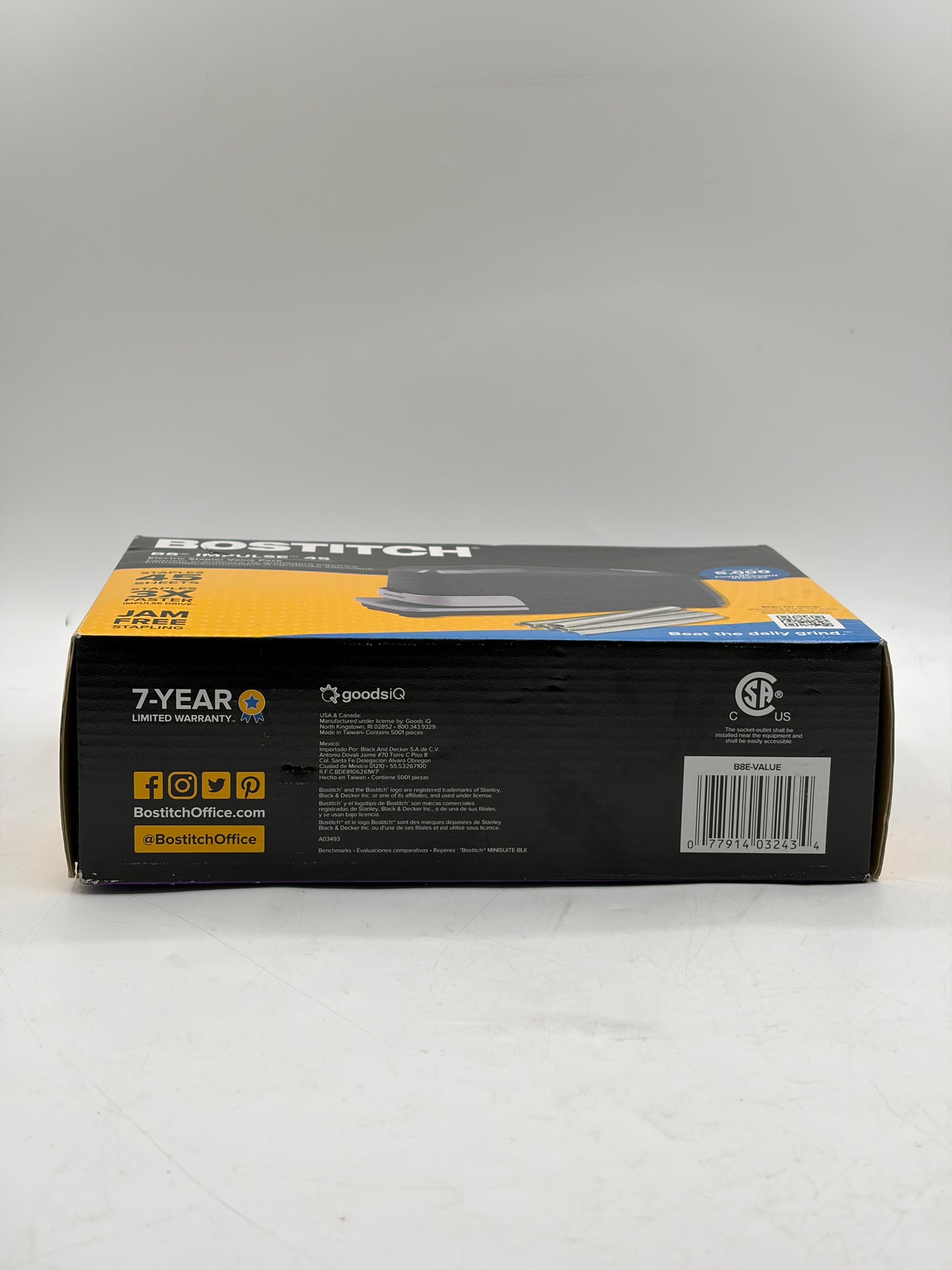 Bostitch B8E-VALUE B8 Impulse 45 Sheet Electric Stapler and Staples - Black