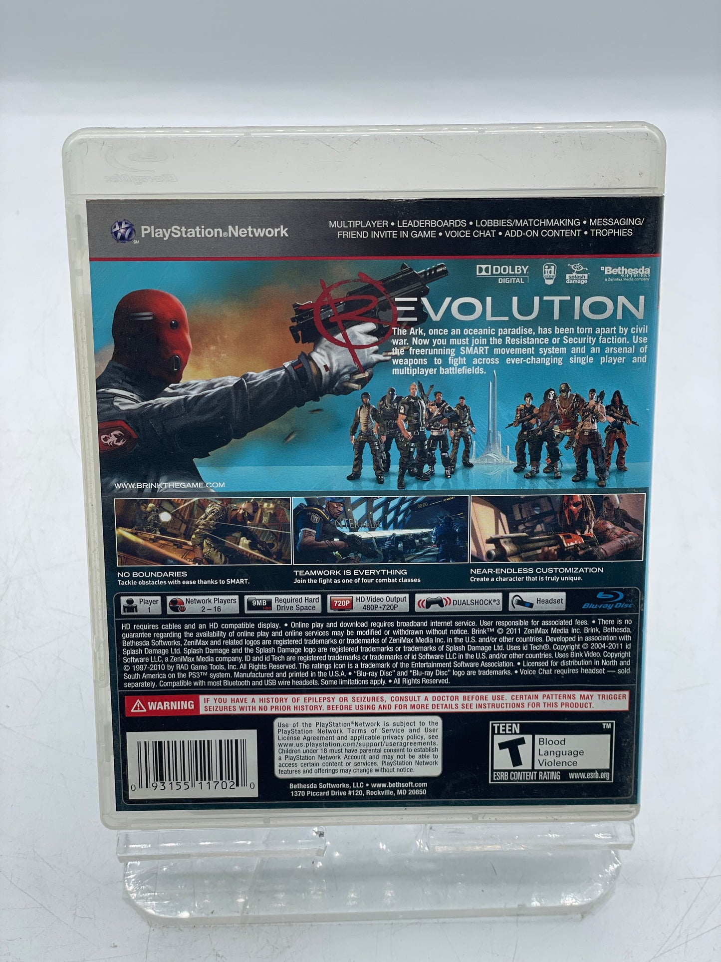 Brink - Sony PlayStation 3 PS3 Video Game CIB