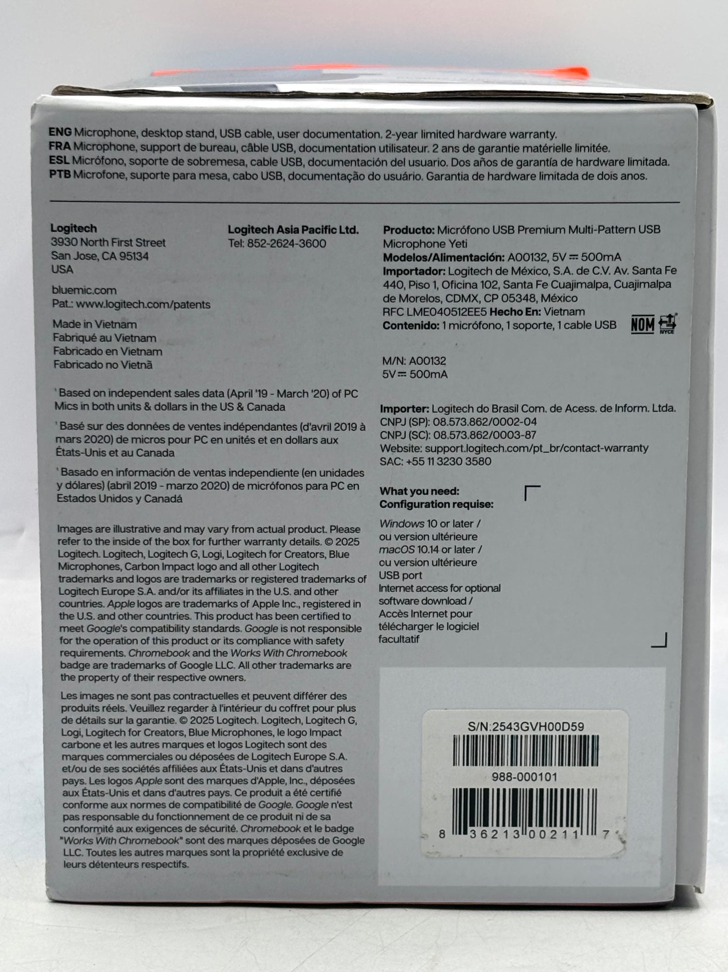 Logitech for Creators - Blue Yeti Premium USB Condenser Microphone, Blue