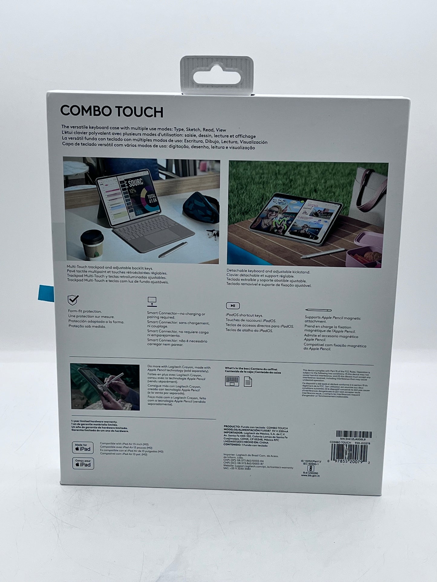 New In Box Logitech Combo Touch Keyboard Case - iPad Air 13-inch (M2)