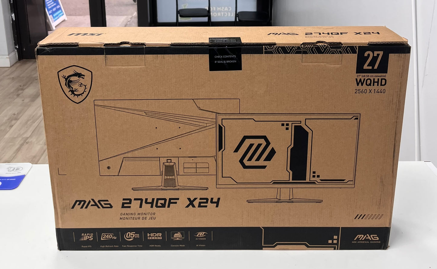 MSI 27" WQHD Gaming Monitor MAG 274QF X24 240Hz Rapid IPS AMD Adaptive Sync