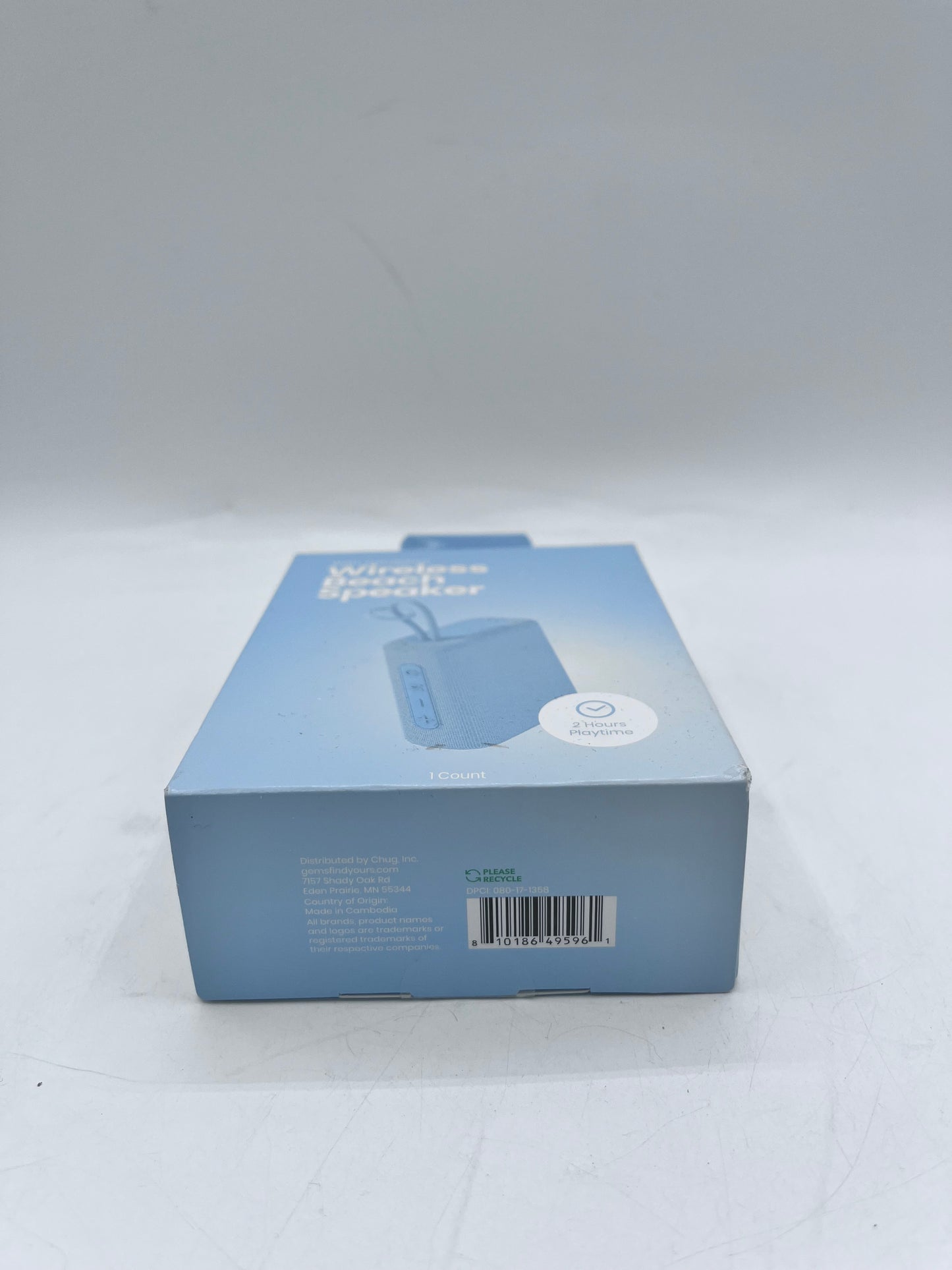 GEMS Wireless Beach Speaker Water-Resistant USB-C charging cable Blue