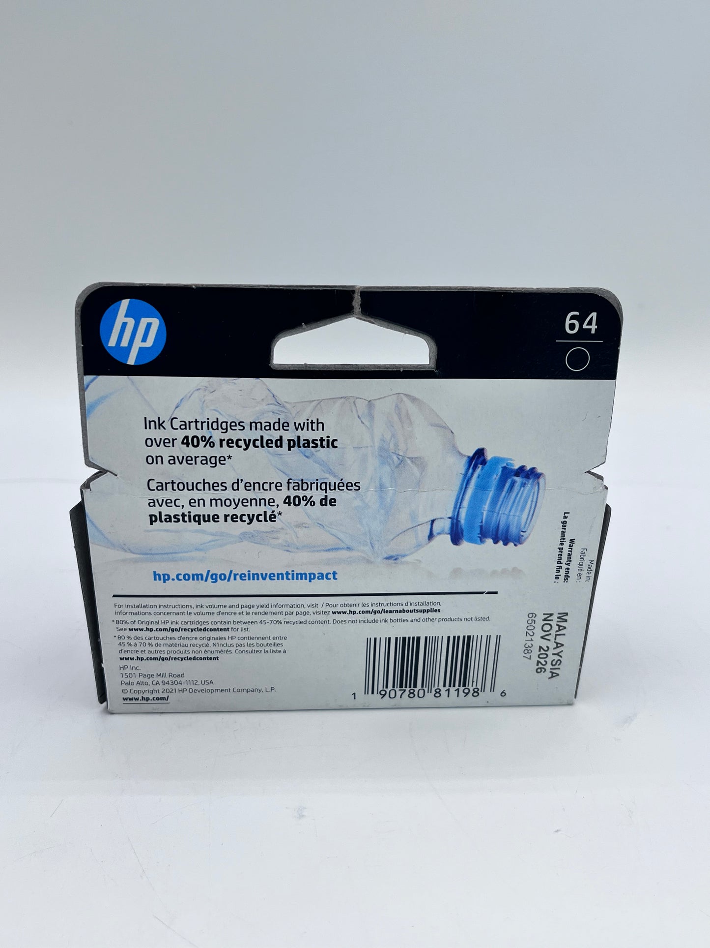 HP 64 Black Printer Toner - New In Box