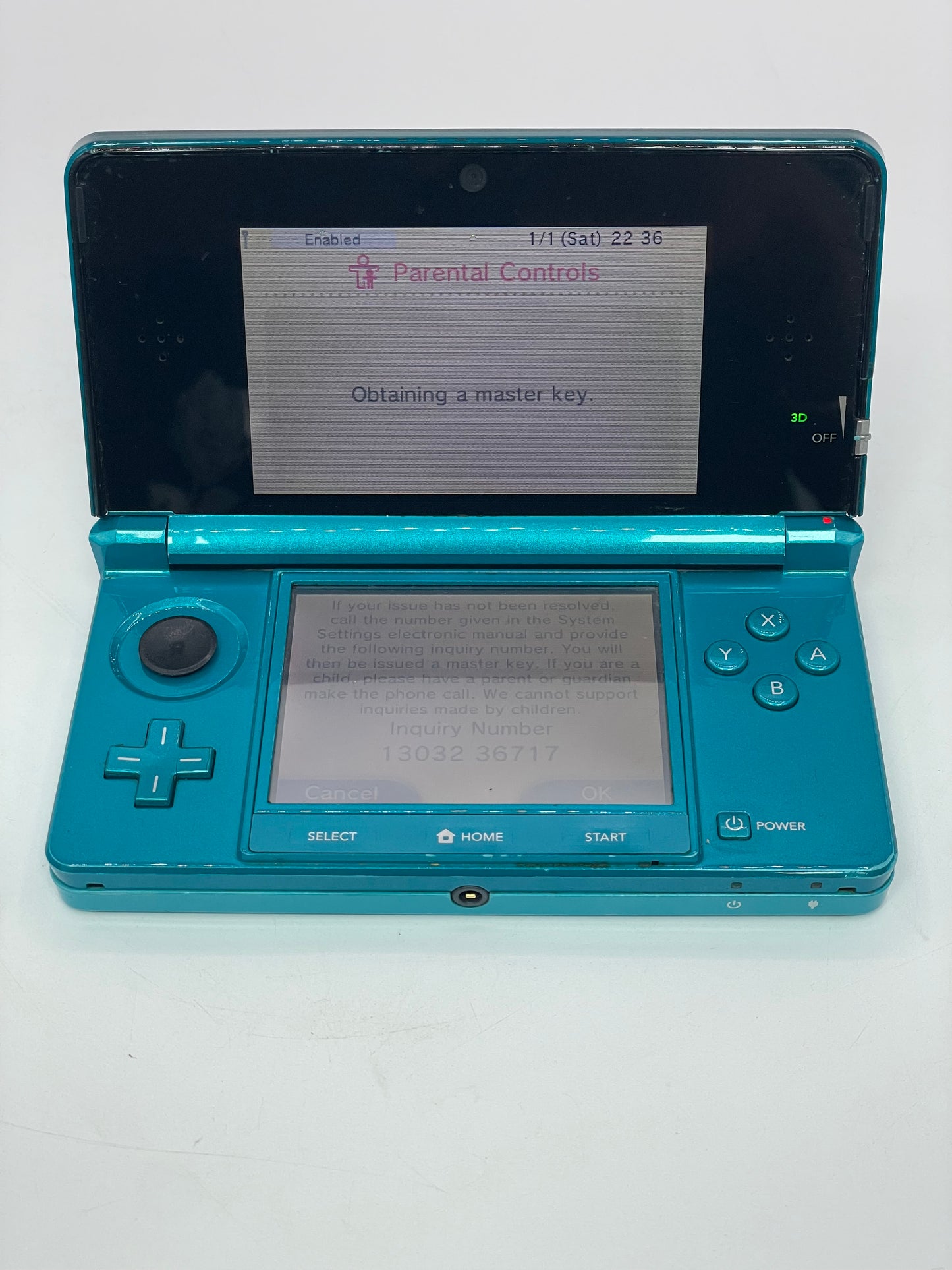 Nintendo 3DS Blue CTR-001 2011 Video Game System