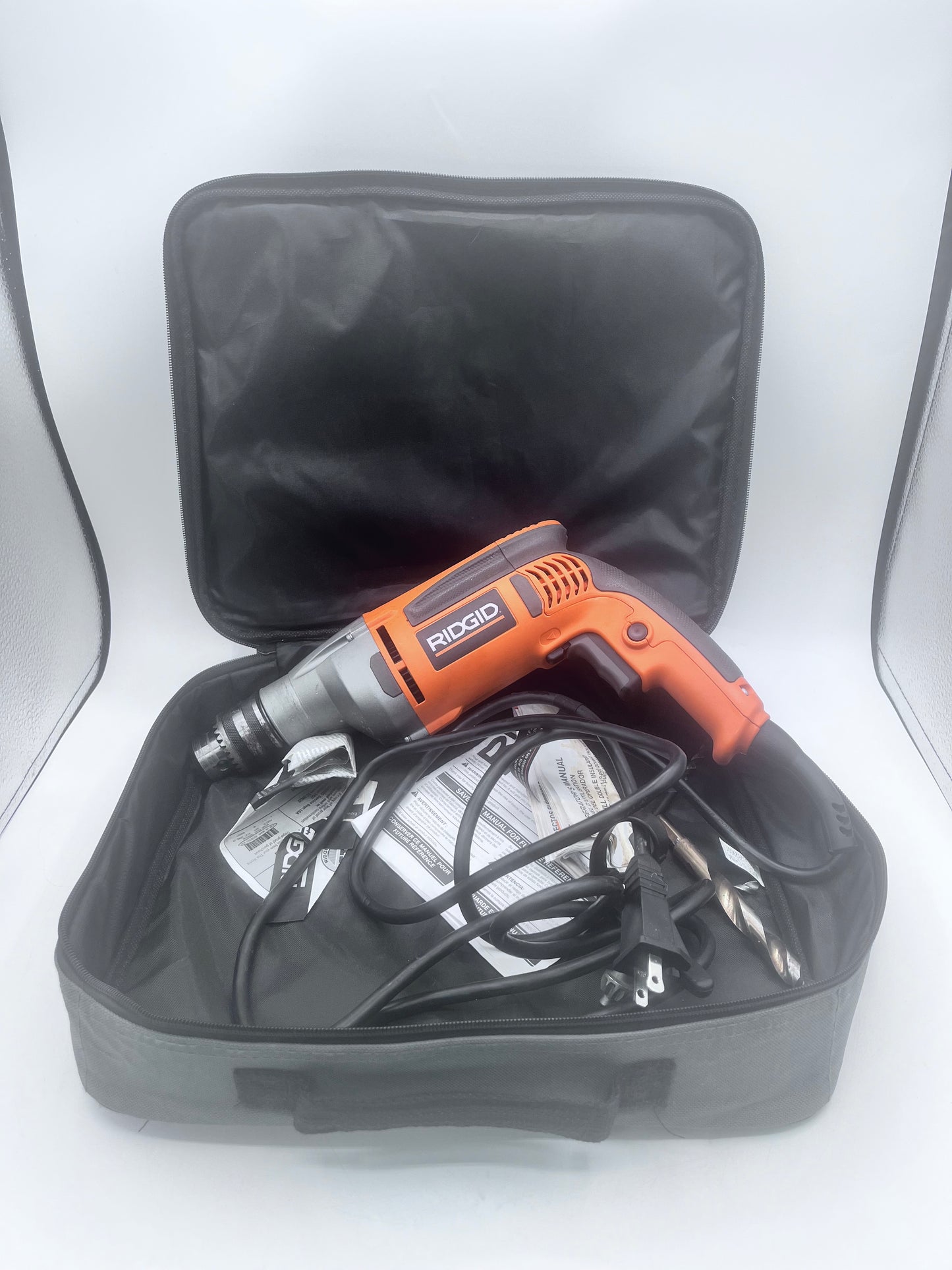 RIDGID 8-Amp 1/2 in. Heavy-Duty Variable Speed Reversible Drill - R71111 w/ Case
