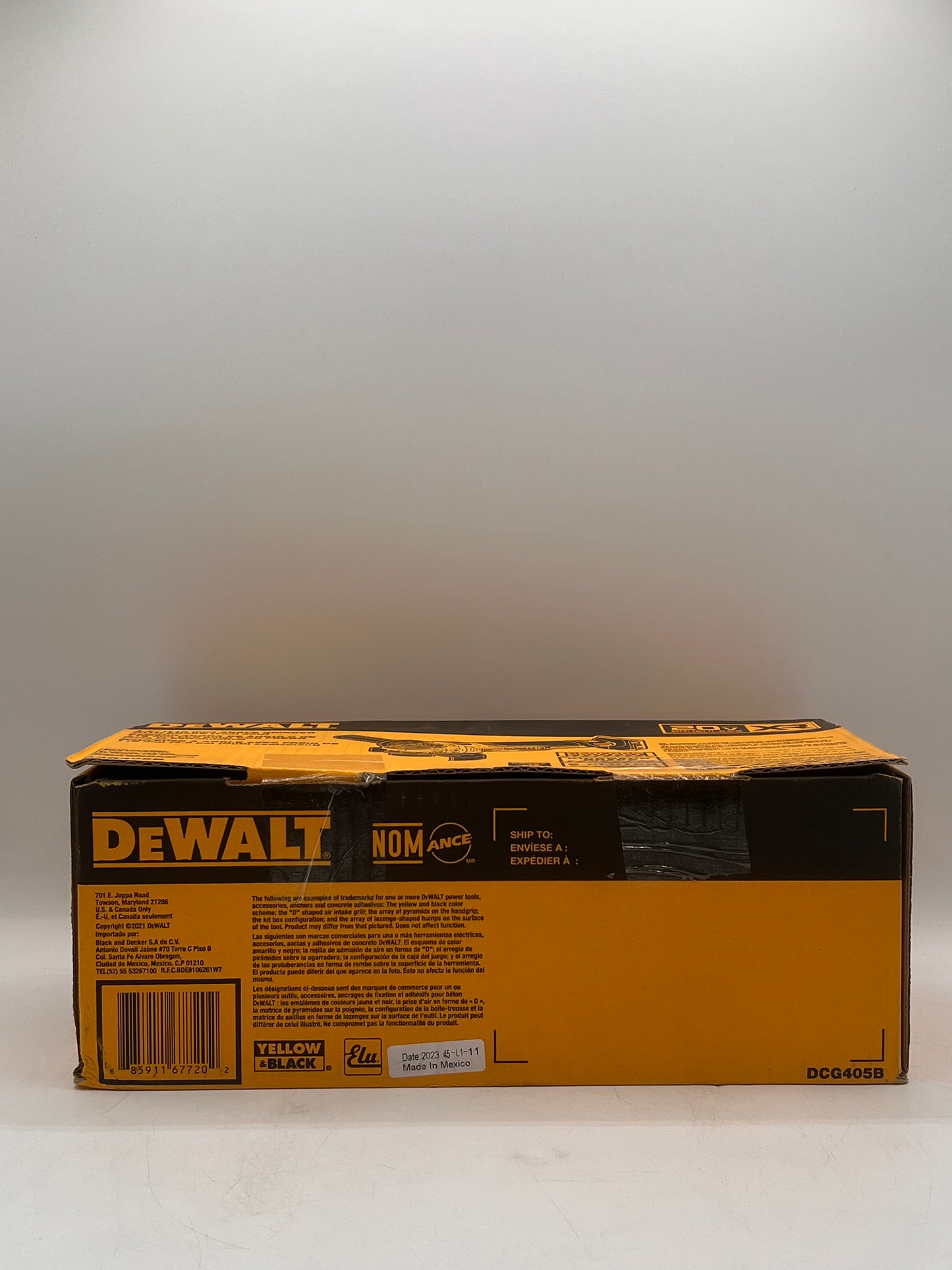 New DeWALT DCG405B 20V MAX XR 4 5 Slide Switch Small Angle Grinder - Bare Tool