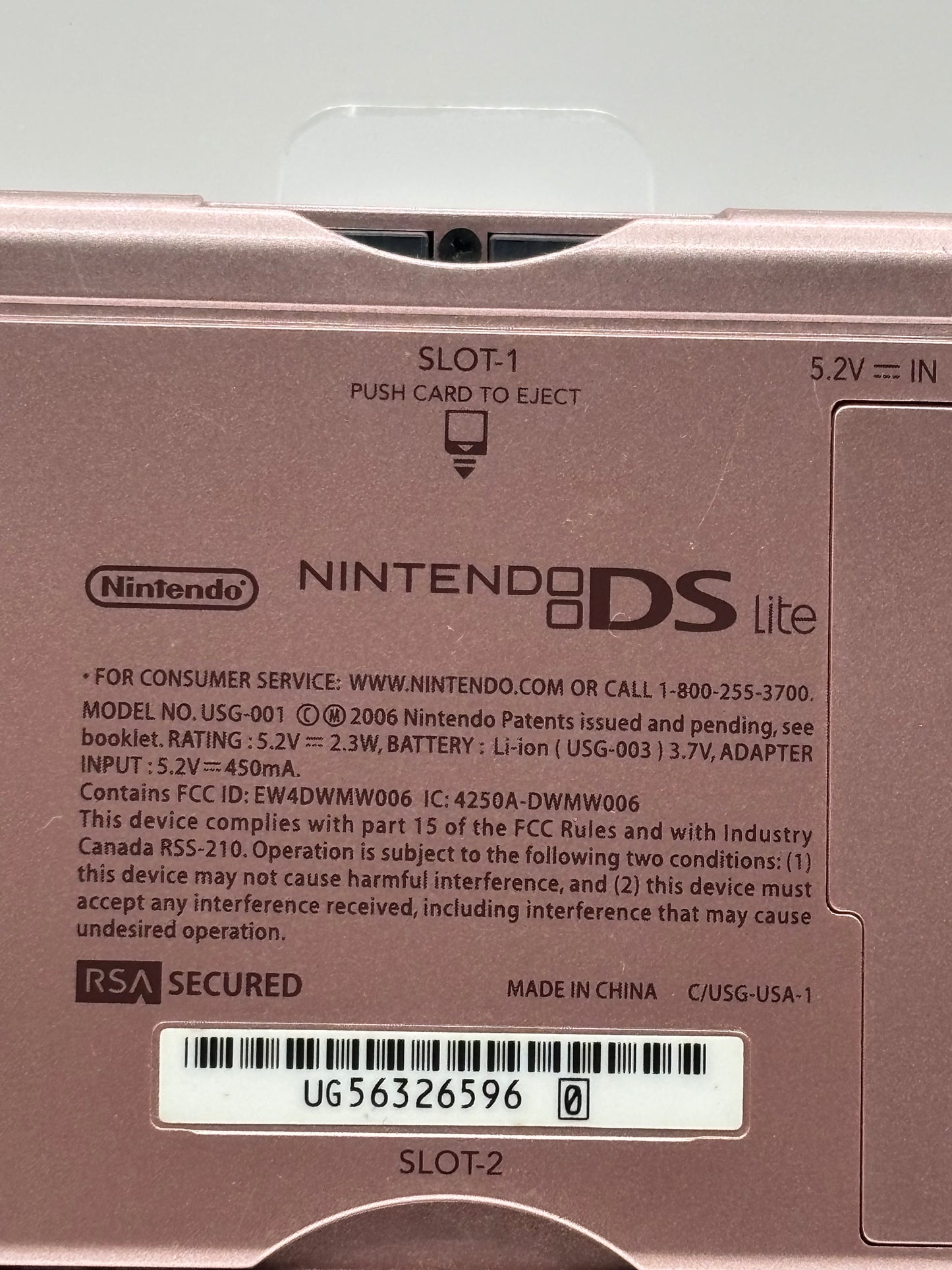 Nintendo Pink DS Lite (USG-001) Handheld Console, 2006