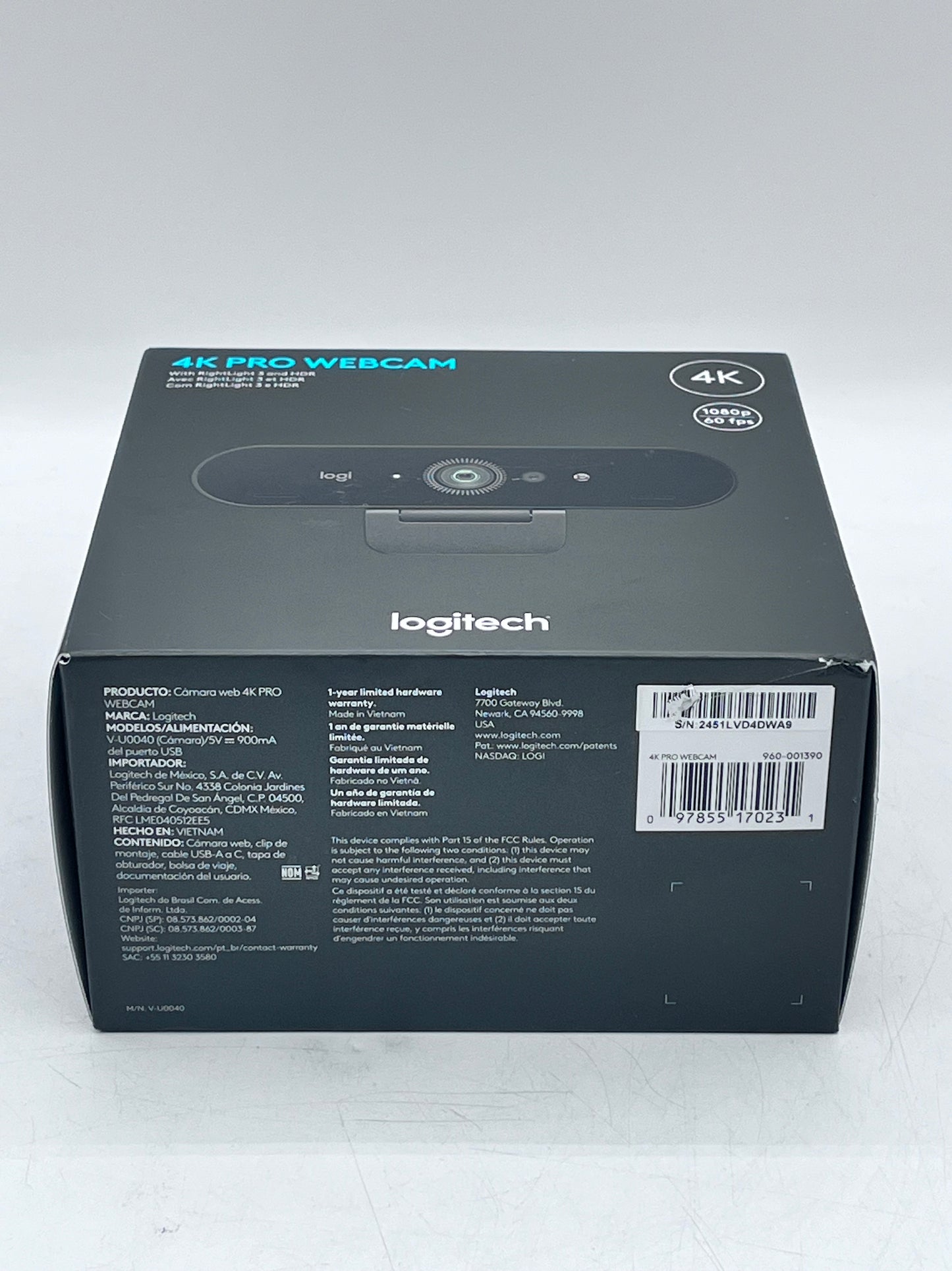 Logitech Brio 4K Ultra HD Pro Webcam V-U0040