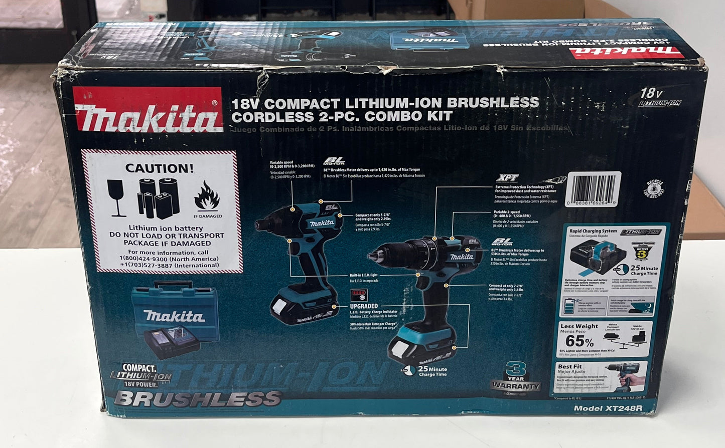 Makita XT248R 18V LXT Lithium-Ion Compact Brushless Kit