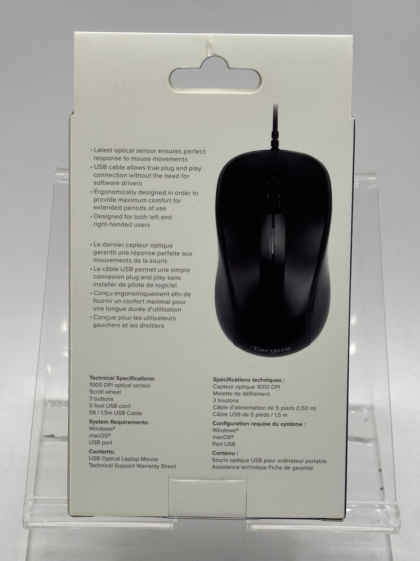TARGUS USB Optical Mouse AMU80, Black; NEW (FREE SHIPPING)