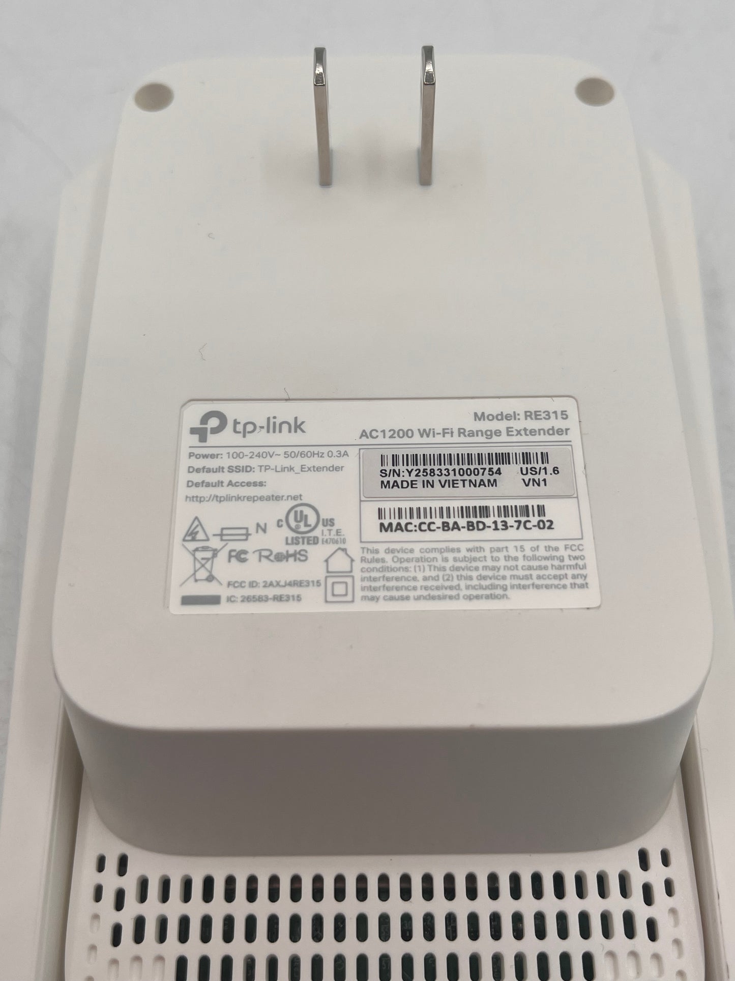 TP-LINK AC1200 RE315 WiFi Extender White