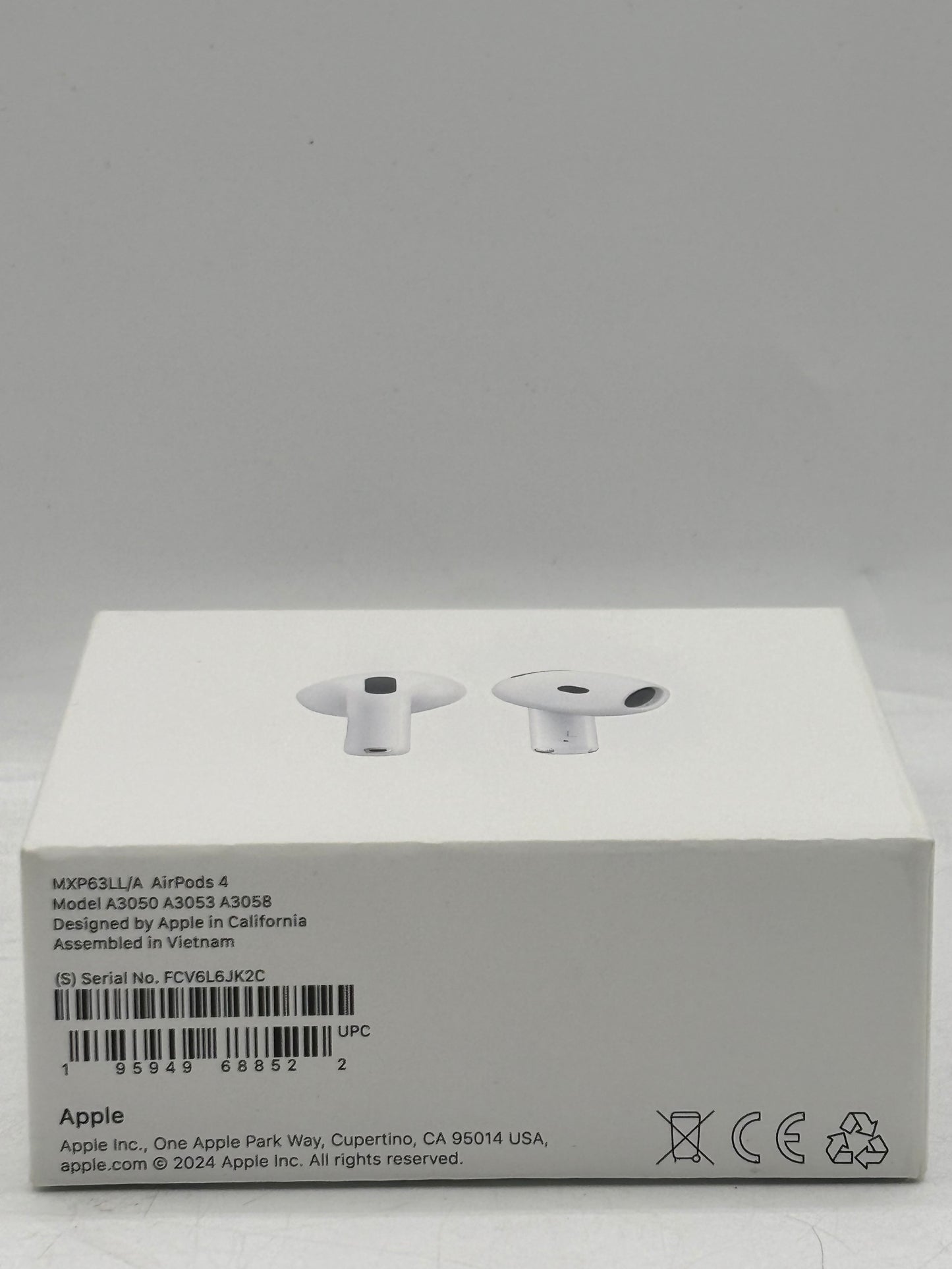 Apple AirPods 4th Generation MXP63LL/A with USB-C Charging Case, White