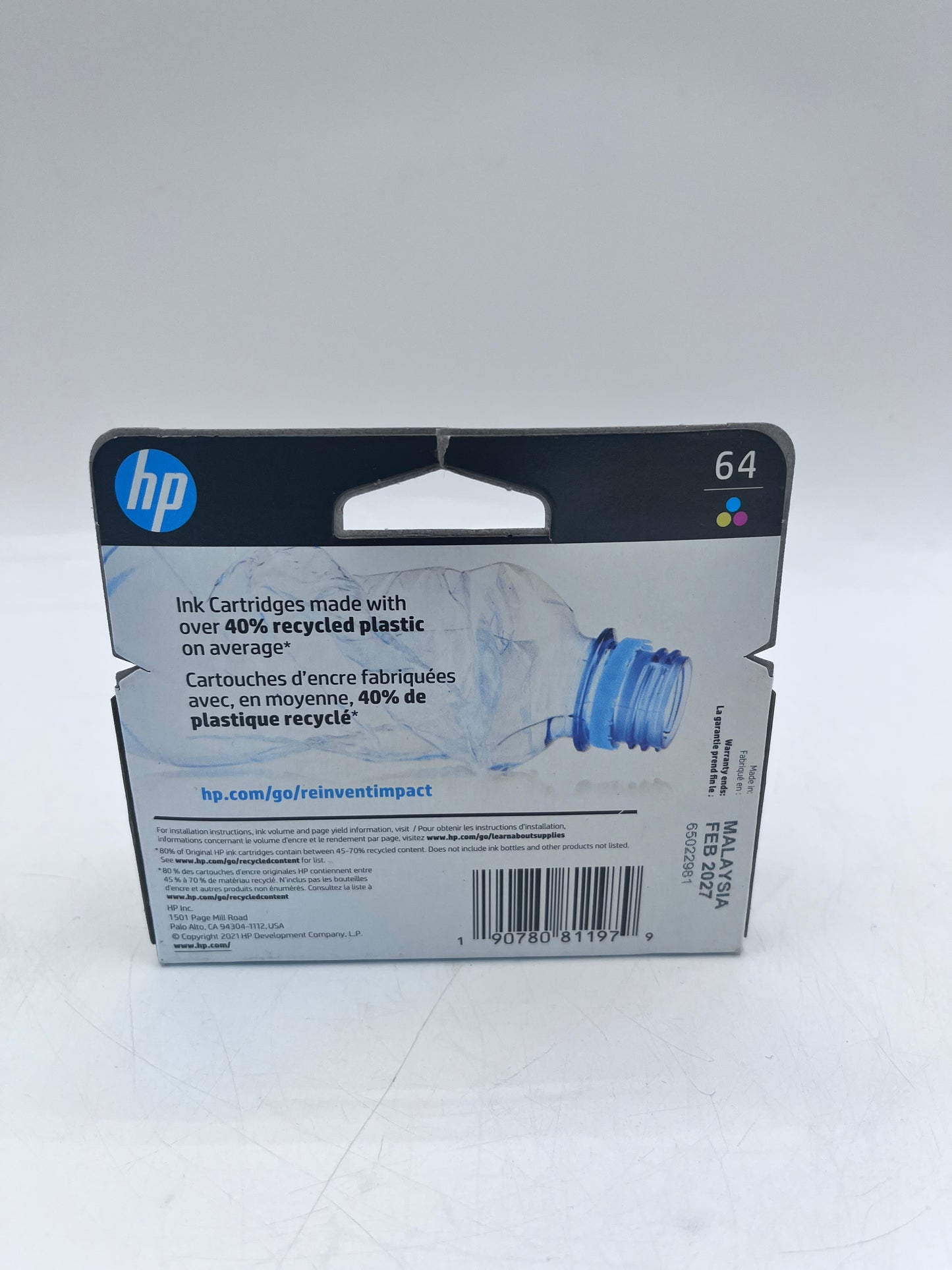 HP 64 Tricolor Ink Cartridge Free Shipping