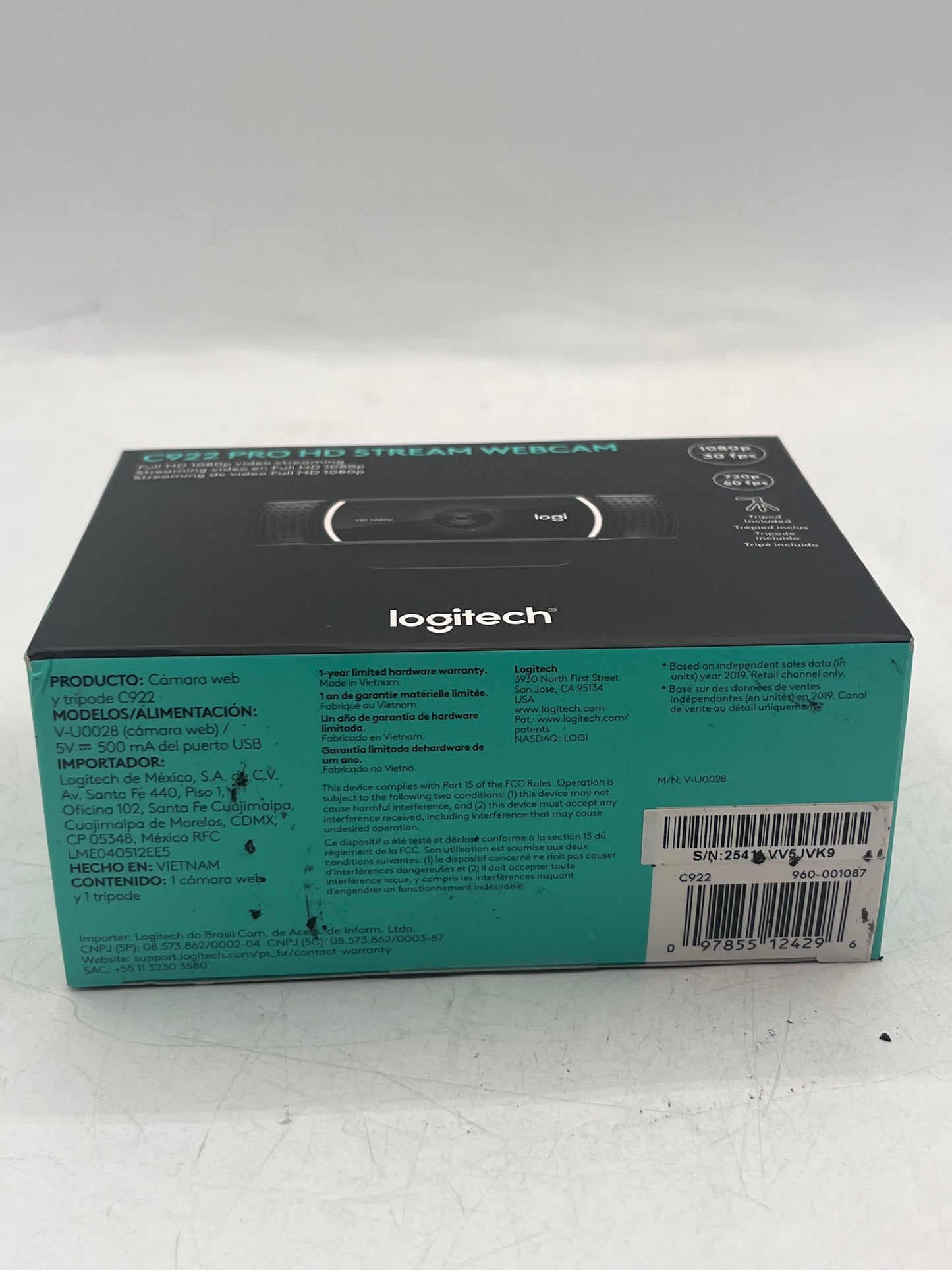 Logitech C922 Pro HD Stream Webcam 1090p 30fps with Tripod