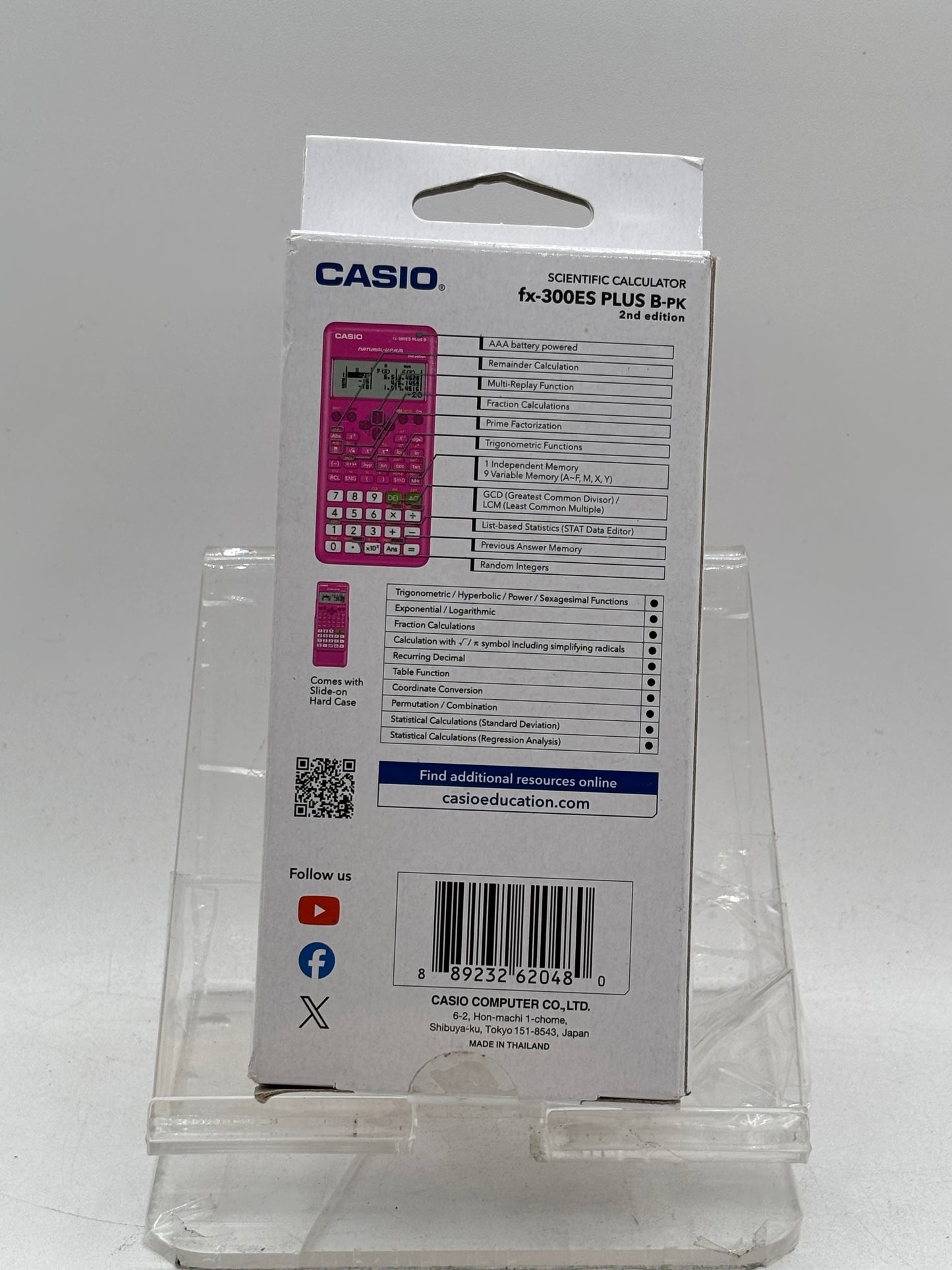 Casio FX-300ES Plus 2nd Edition Scientific Calculator Pink BRAND NEW SEALED