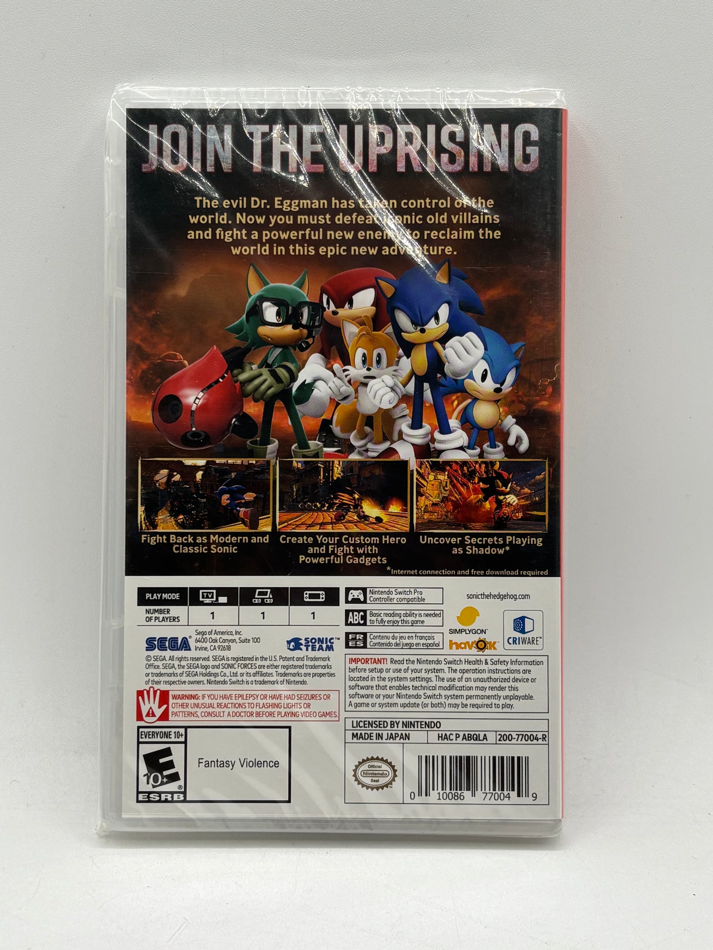 Sonic Forces PAL Nintendo Switch Video Game - New in Box