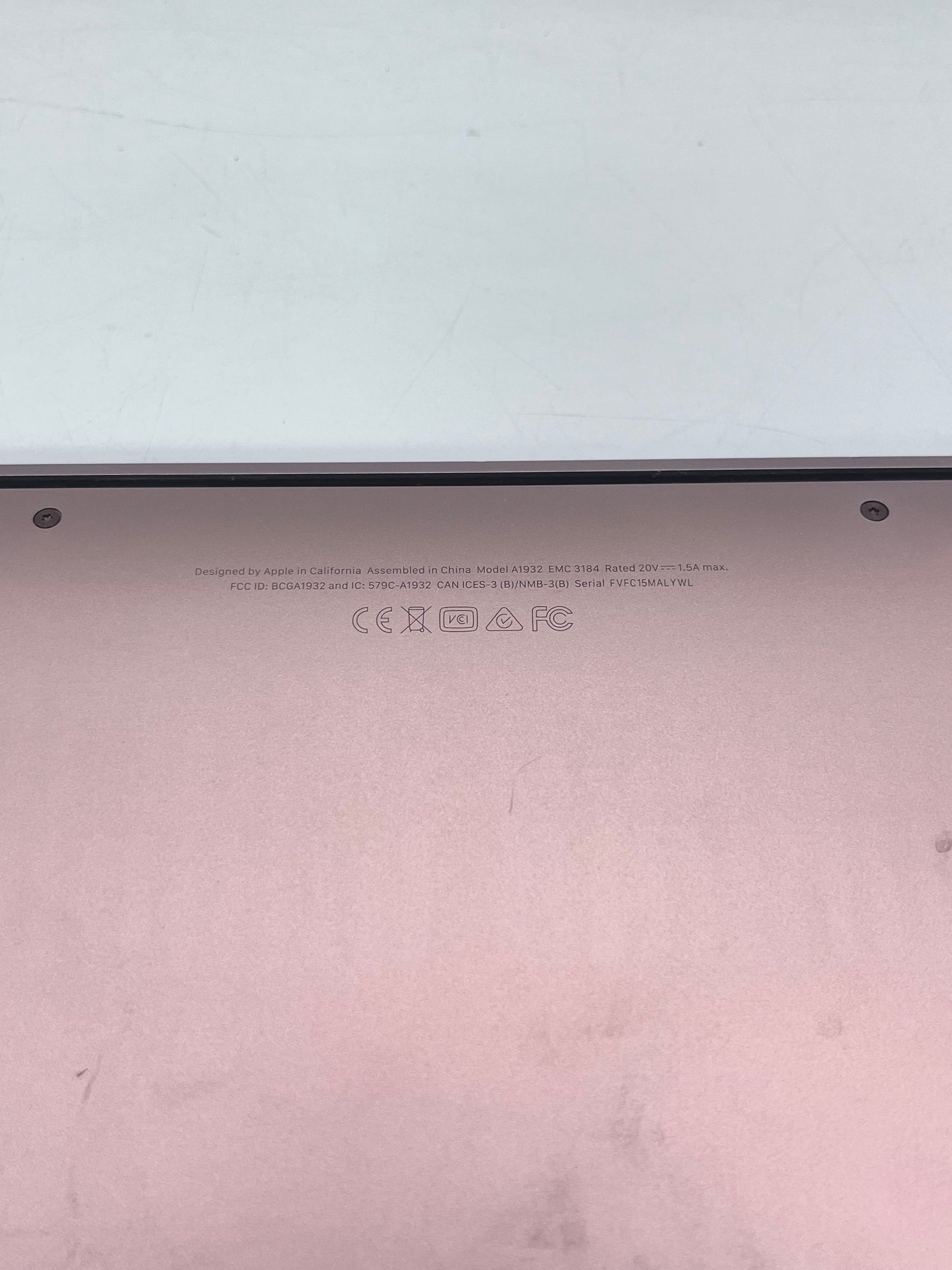 2019 Apple MacBook Air 13" i5 8GB 128GB A1932 Rose Gold BAD LCD Free Shipping