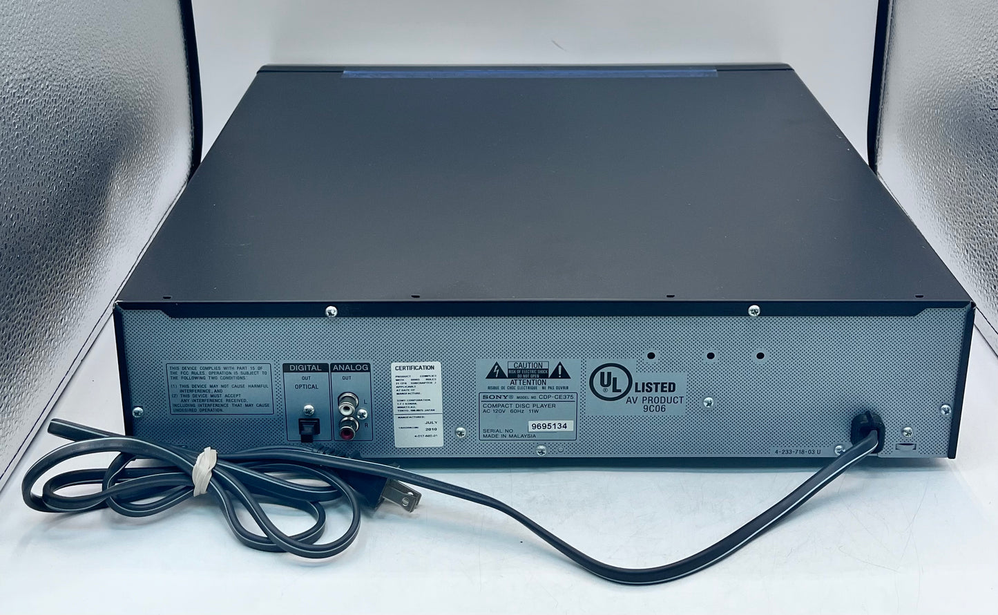 Sony CDP-CE375 5-Disc CD Changer Player - Black