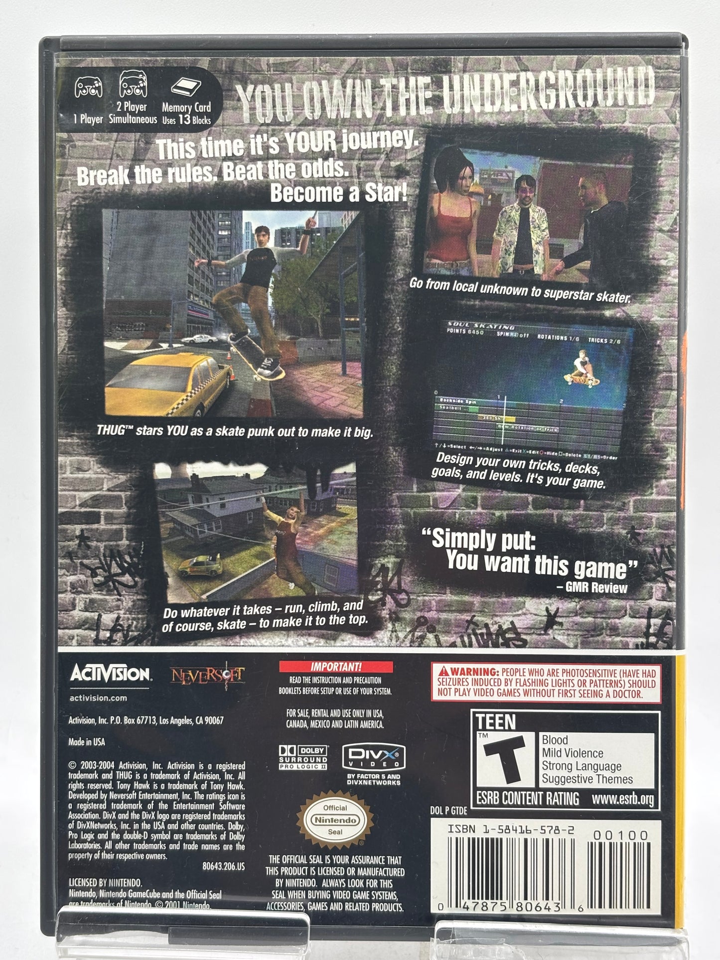 Tony Hawk Underground--Nintendo GameCube