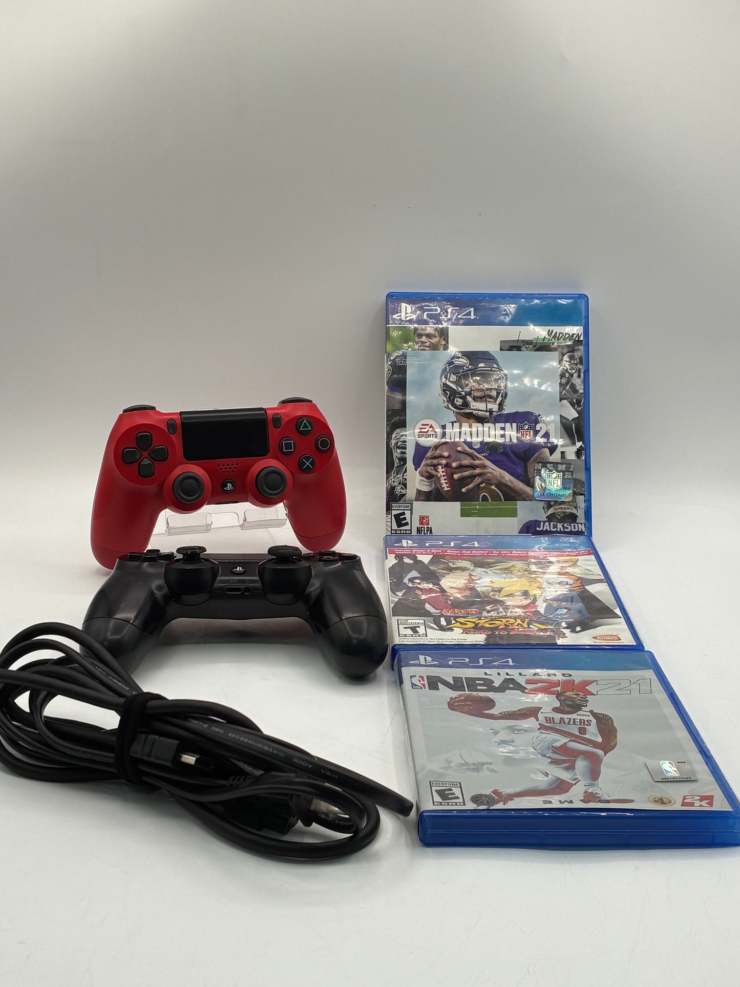 Sony PlayStation 4 Slim CUH-2215B 1TB Black Console with 2 Controllers 3 Games