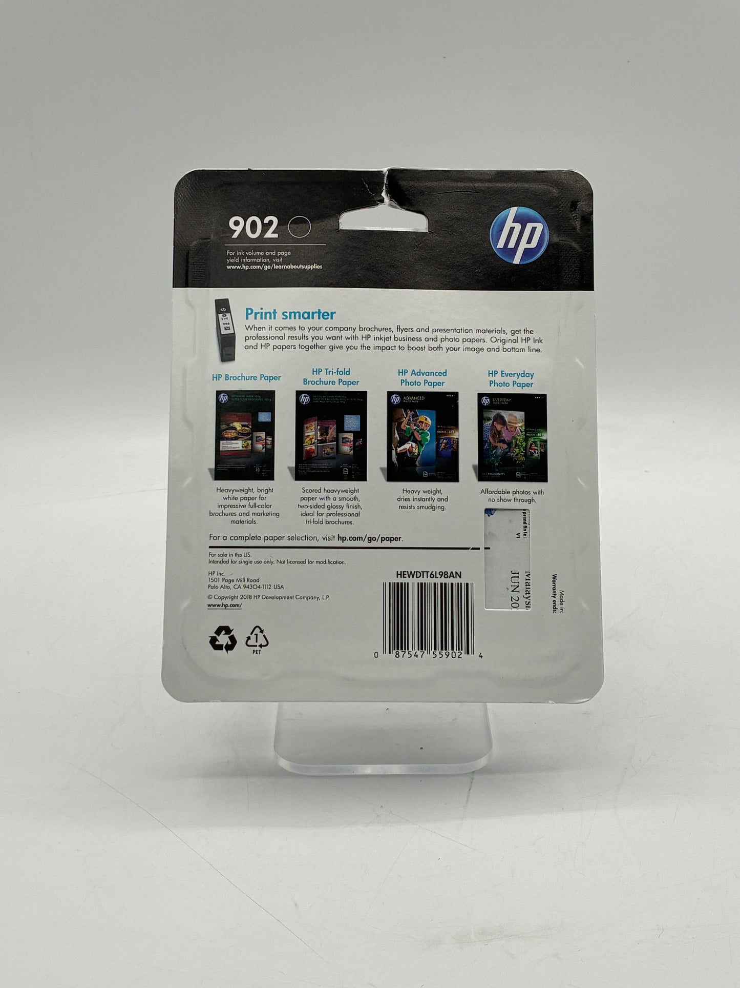 HP 902 Black Printer Toner Cartridge - New In Box