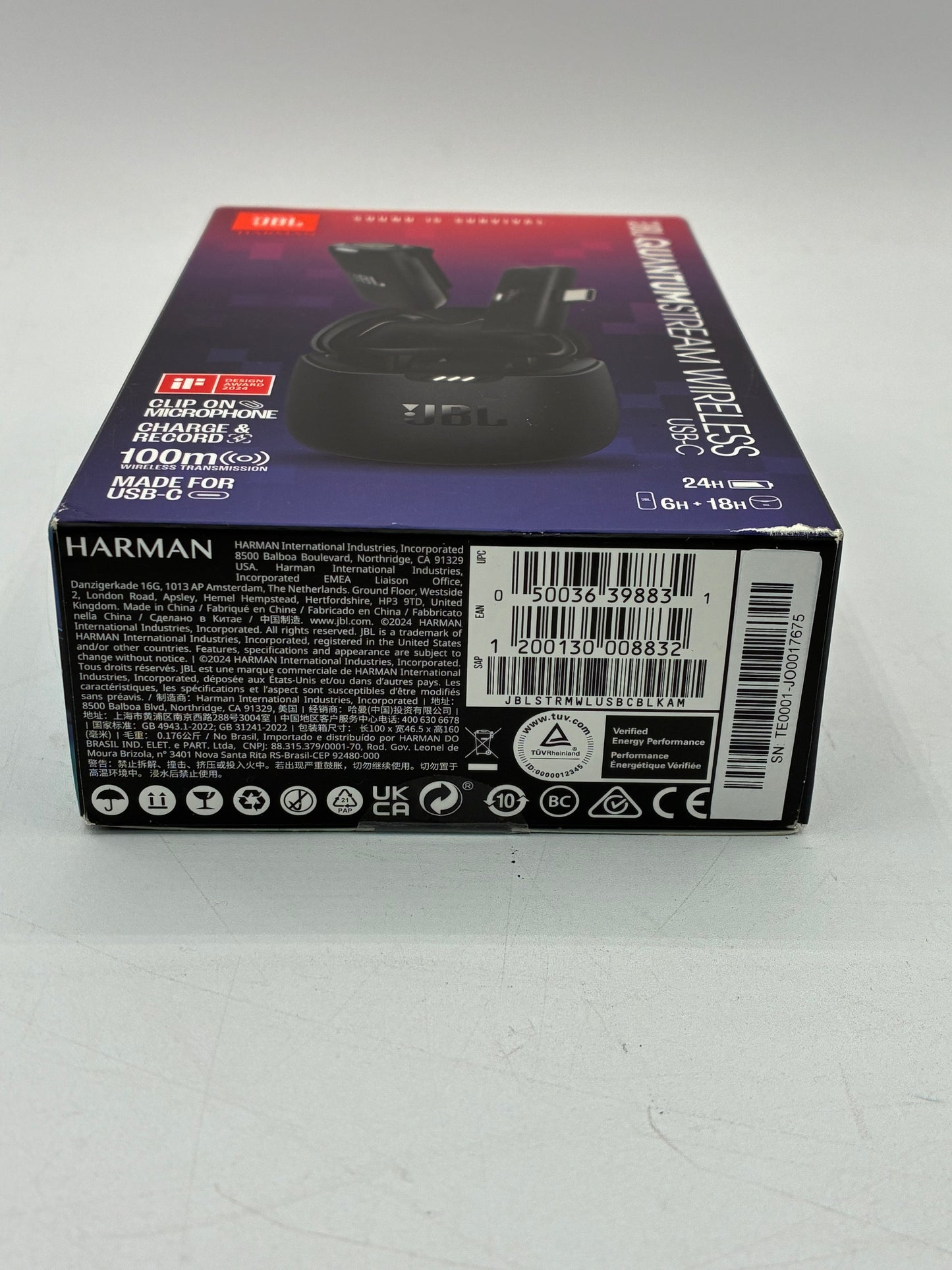 JBL Quantum Stream Wireless Wearable Streaming Microphone - USB-C Free Shipping