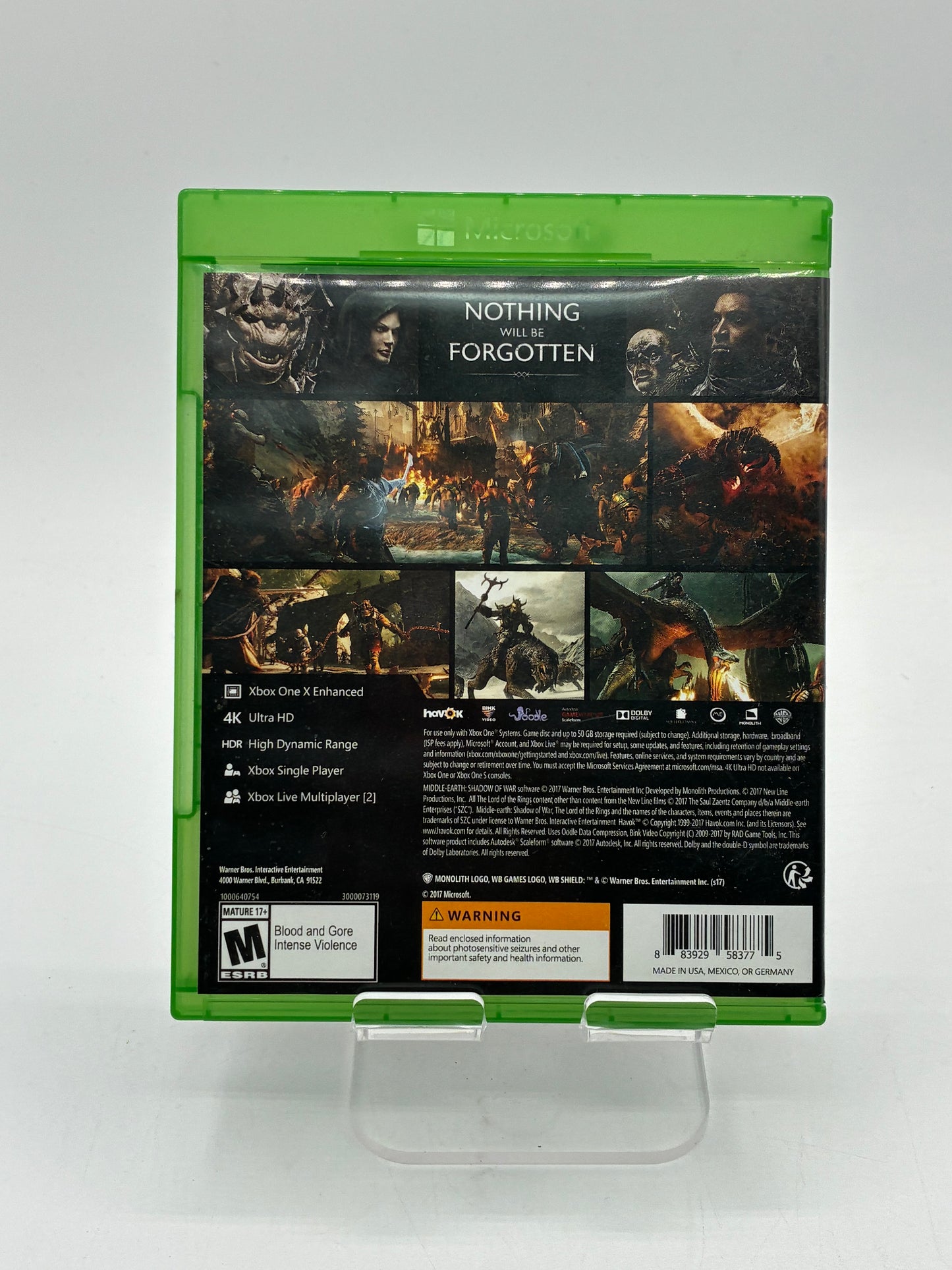 Xbox One Middle Earth: Shadow of War -Free Shipping