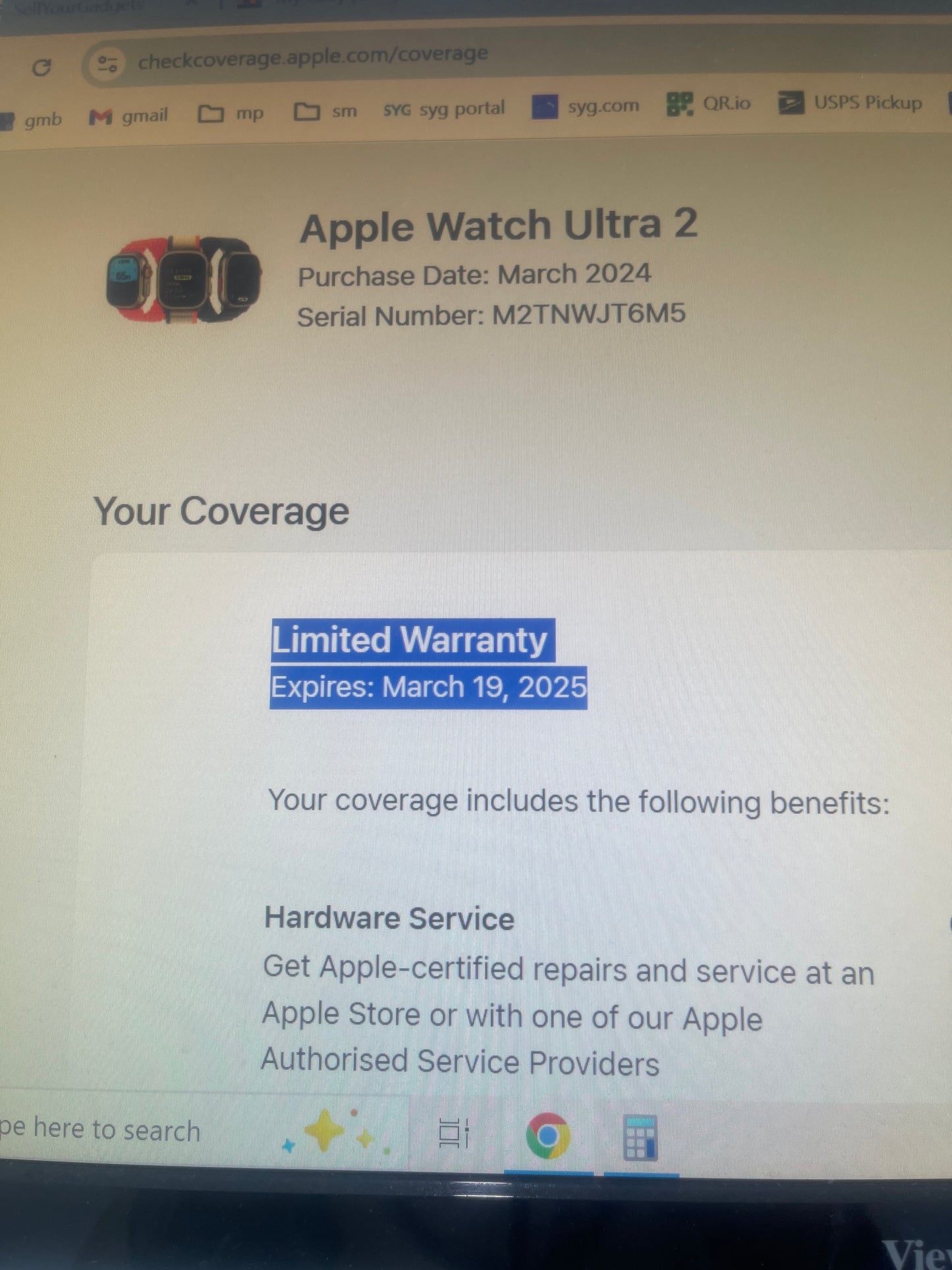 Unlocked Apple Watch Ultra 2 49MM Titanium MREG3LL/A with Apple Warranty