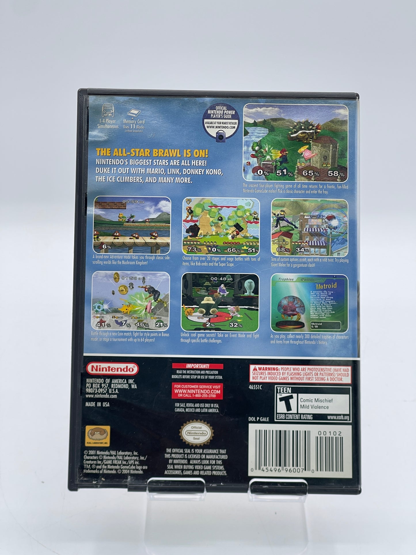Super Smash Bros Melee (Nintendo GameCube, 2001) with Manual