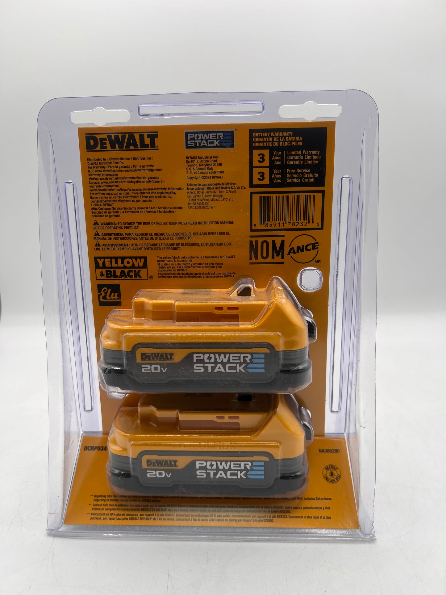 DEWALT DCBP034-2 20V POWERSTACK Compact Li-Ion 1.7 AH Battery (Pack of 2)