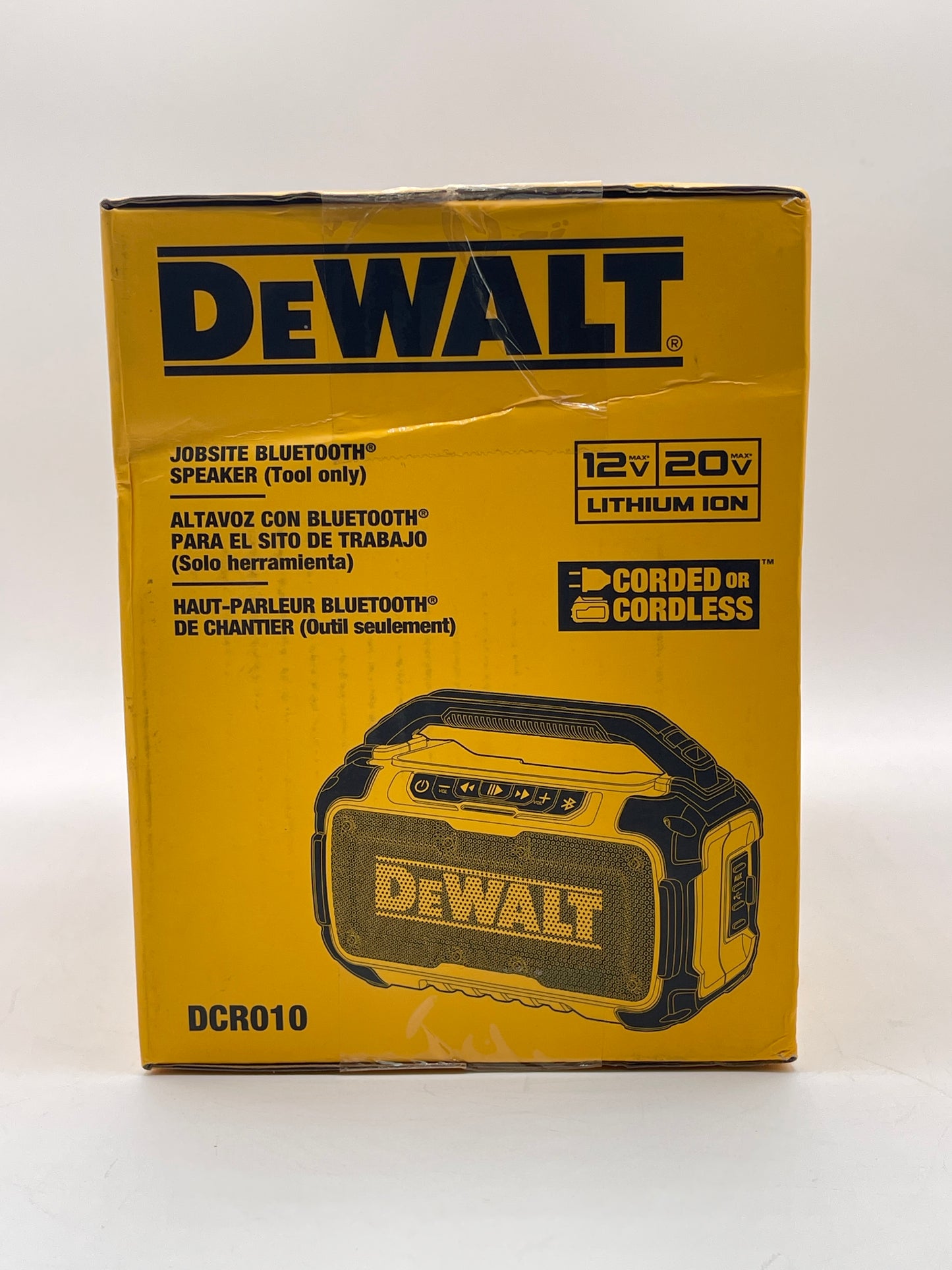 DeWalt DCR010 12V/20V MAX Jobsite Bluetooth Speaker - New In Box Free Shipping