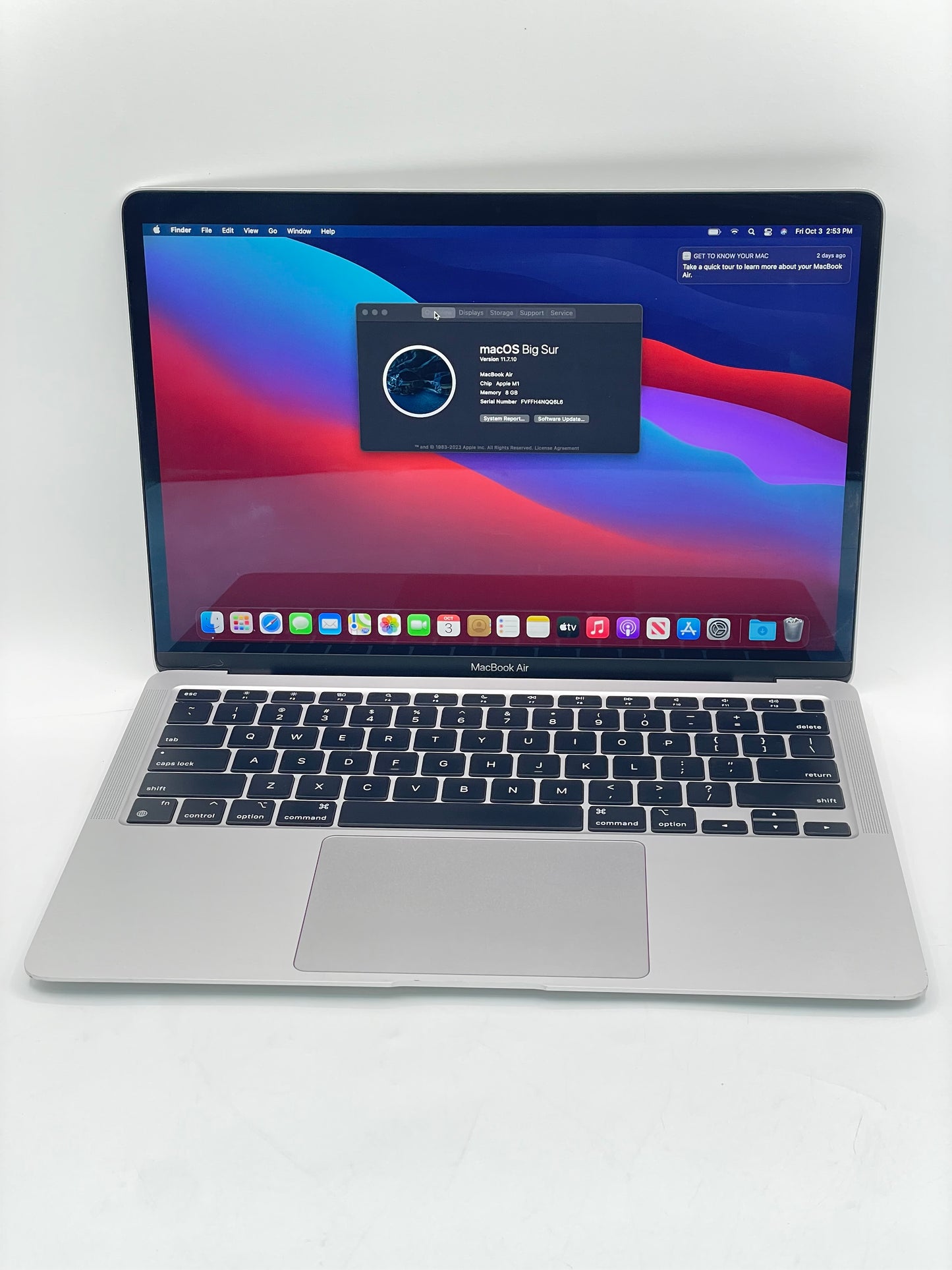 2020 Apple MacBook Air 13.3" M1 7C 8GB 128GB A2337 REMOTELY MANAGED