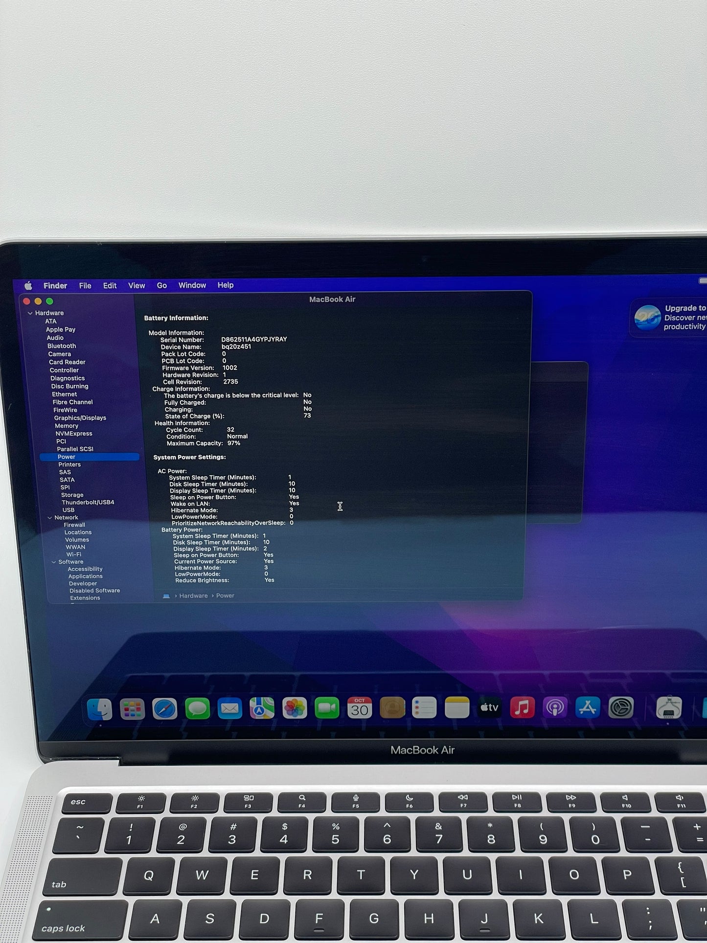 2020 Apple MacBook Air 13.3" M1 7C 8GB 256GB A2337 REMOTELY MANAGED