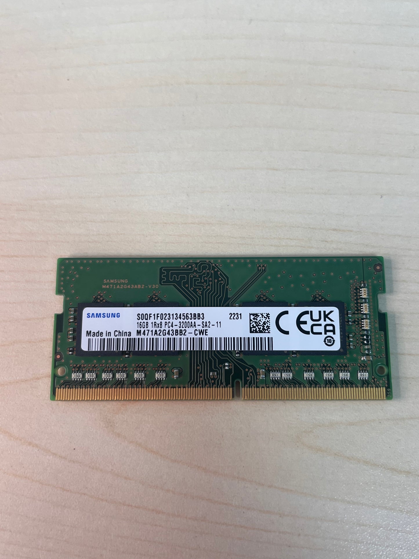 SAMSUNG S0QF1F023134563BB3 16GB 1Rx8 PC4-3200A4-SA2-11 RAM