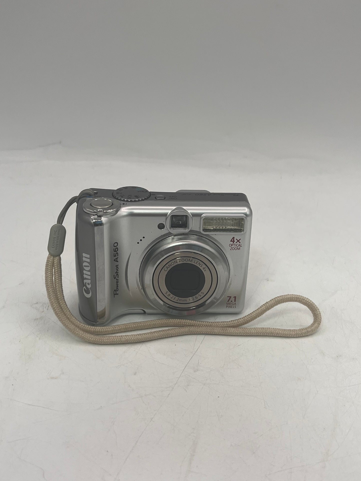 Canon PowerShot A560 7.1MP Digital Camera 4x Optical Zoom Silver Tested Free Shipping
