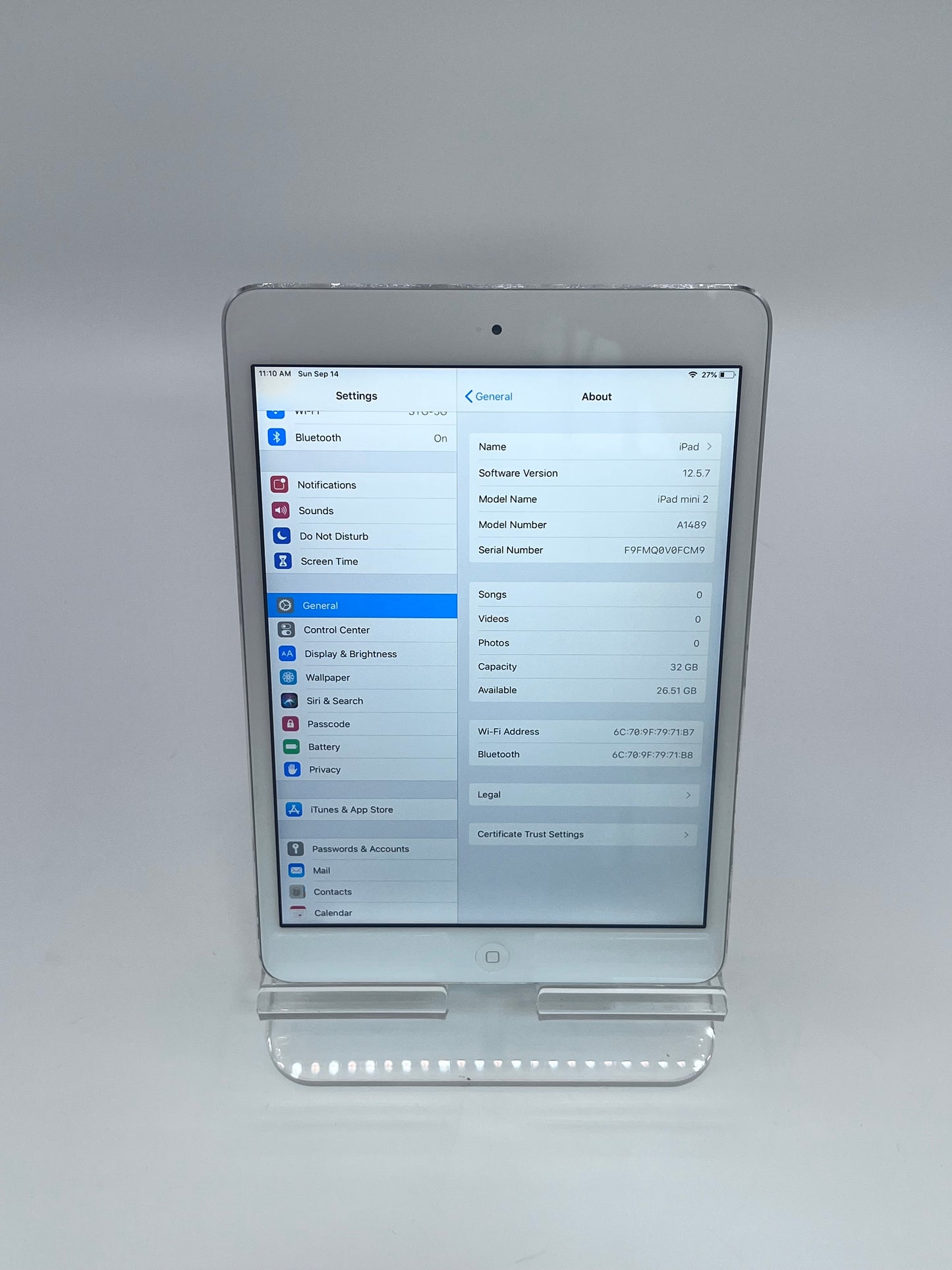 Apple iPad Mini (2nd Gen) ME280LL/A A1489 - White