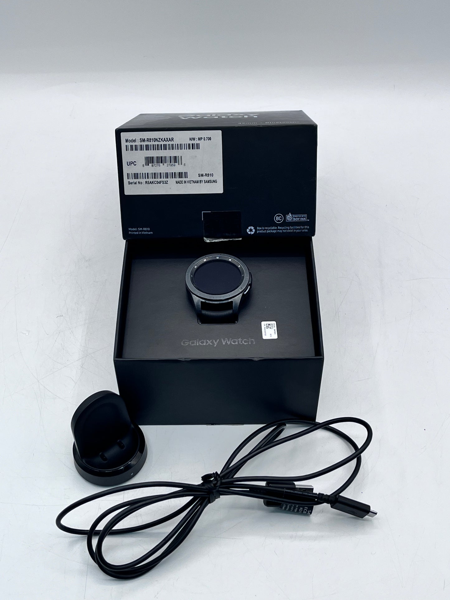 Samsung Galaxy Watch SM-R810 42mm Midnight Black Case Classic Buckle Onyx Black
