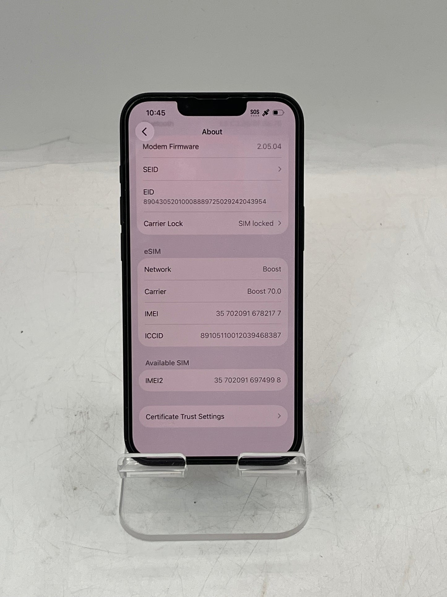 Boost Apple iPhone 16e MD0T4LL/A A3212 128GB Black 100% BATT