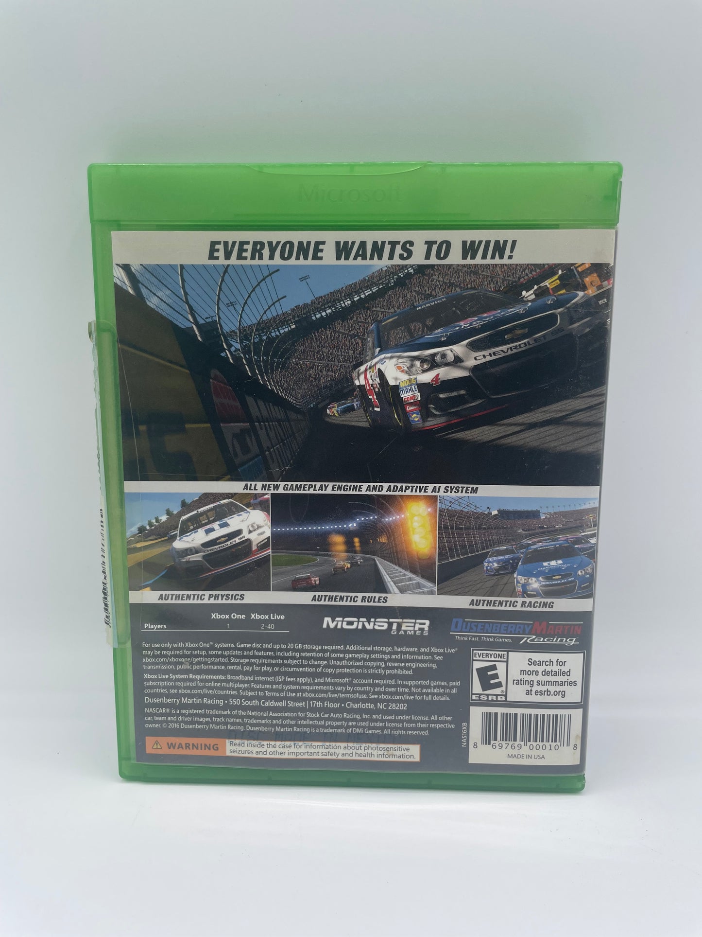 Xbox One NASCAR Heat Evolution Video Game - Used With Box